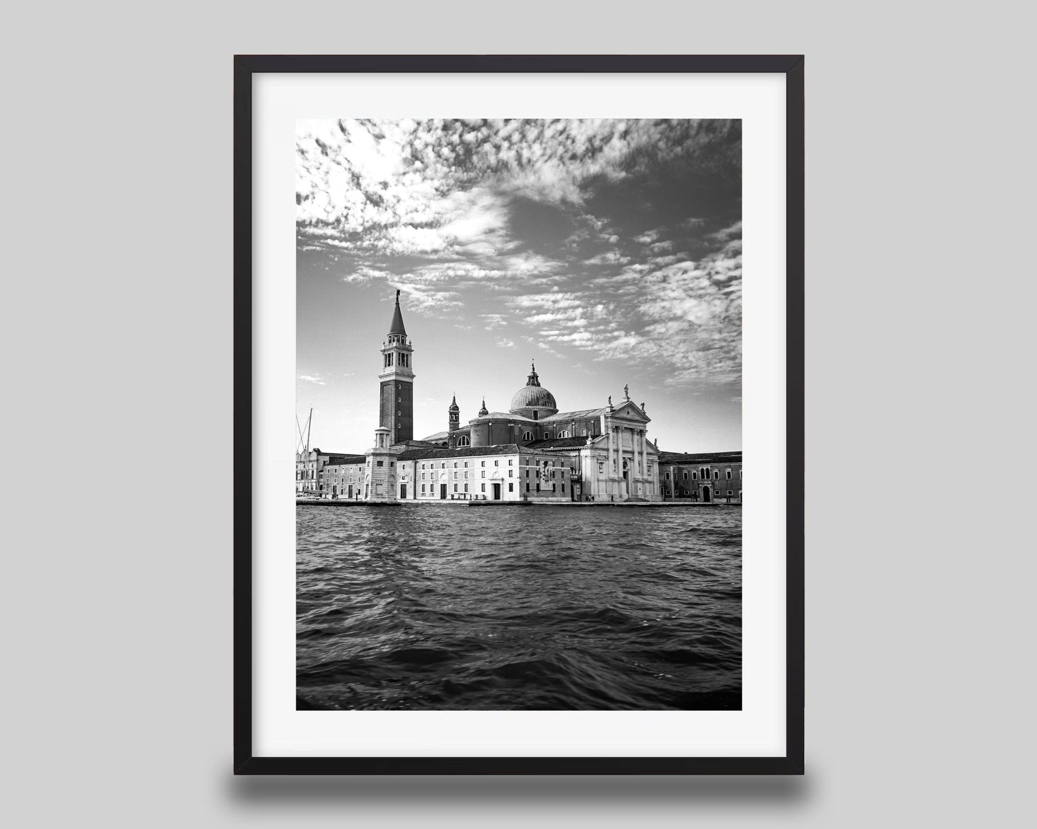 Venice Wall Art – Black and White Italy Photography Print | San Giorgio Maggiore Large Decor - Hasan Akbas Fine Art