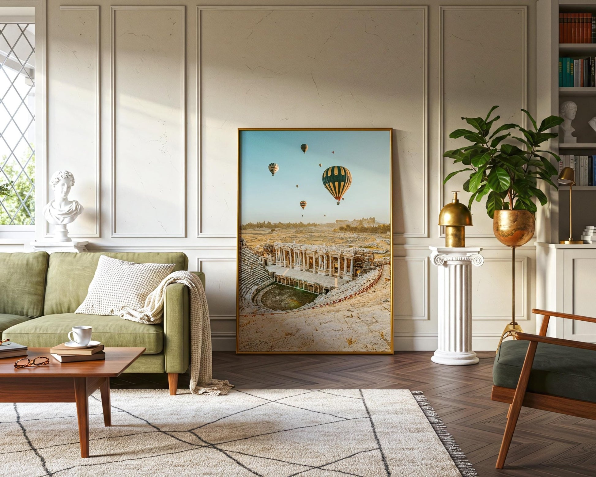 Hierapolis Pamukkale Wall Art, Turkey Photo, Hot Air Balloons, Roman Ancient City, Home Decor - Hasan Akbas Fine Art