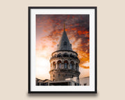 Galata Tower Wall Art, Istanbul Turkey Photo Print, Sunset Cityscape Home Decor - Hasan Akbas Fine Art