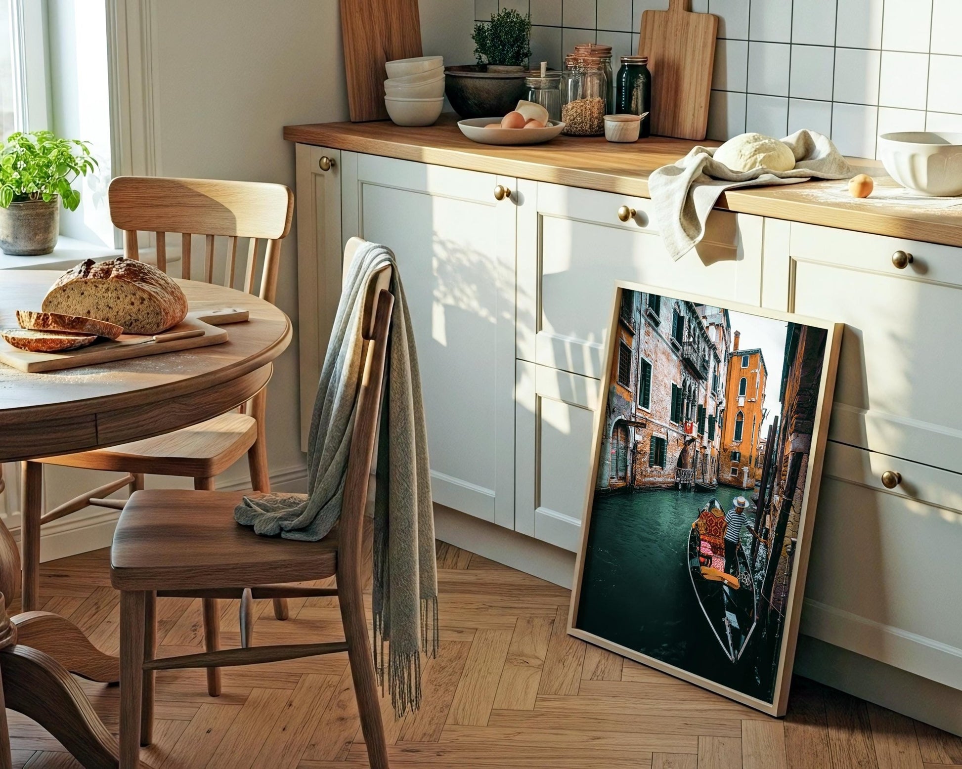 Venice Italy Photo Print, Gondolier Boat on Canal Wall Art, Italian Gondola Home Decor - Hasan Akbas Fine Art