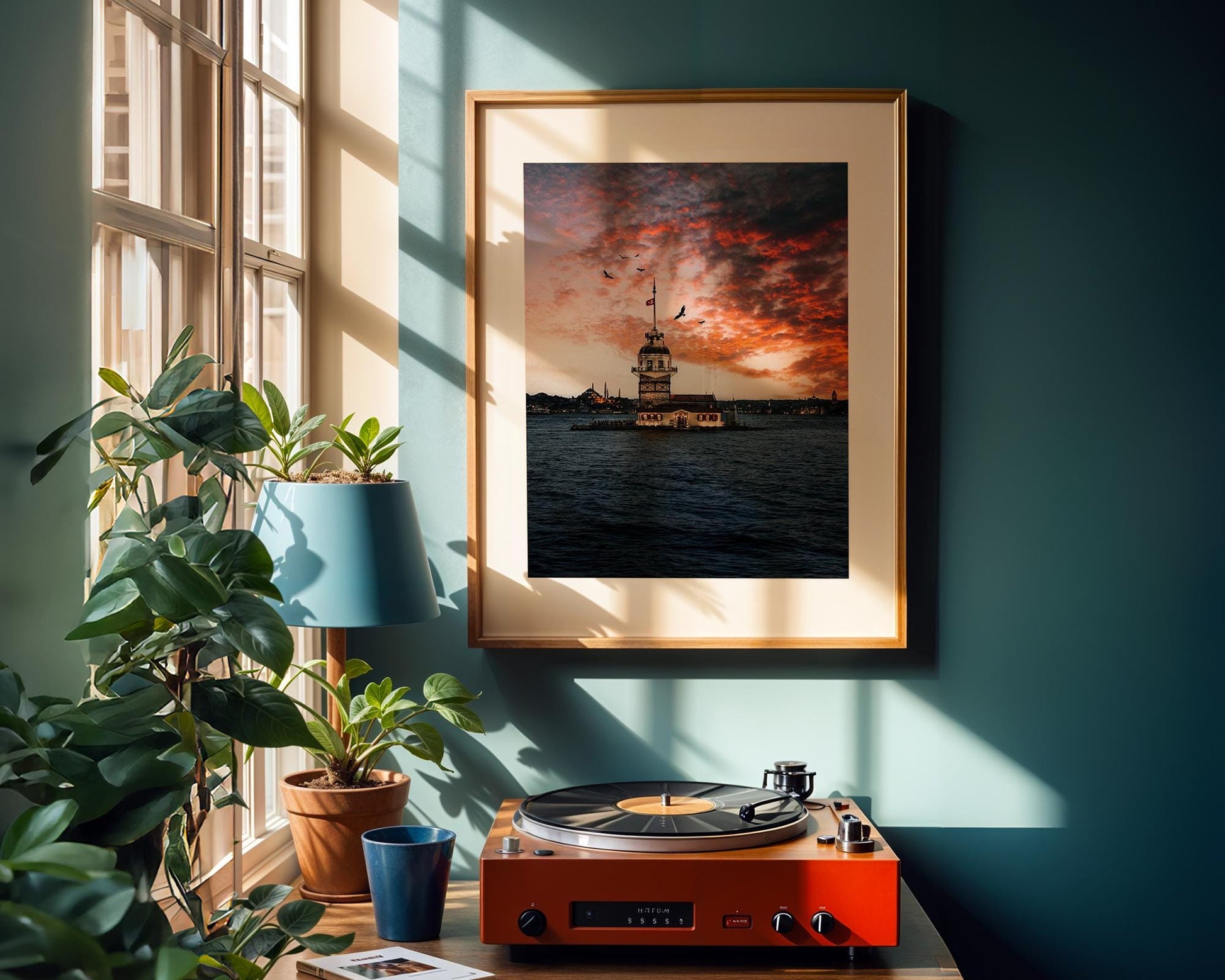 Istanbul Wall Art – Maidens Tower Print | Bosphorus Sunset Photo, Golden Hour Decor - Hasan Akbas Fine Art