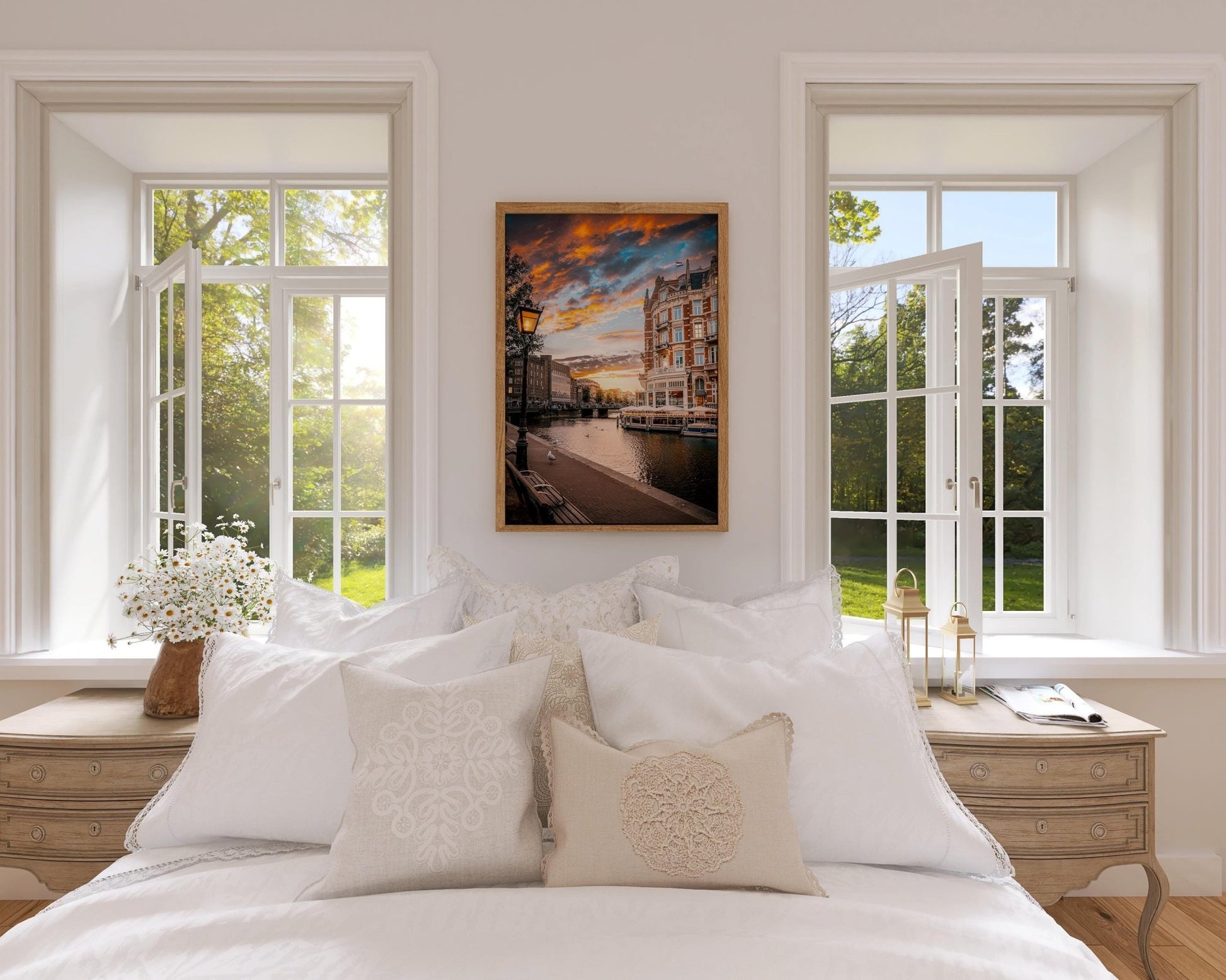 Amsterdam Canal Sunset Print – Museum Quality Fine Art Wall Decor - Hasan Akbas Fine Art