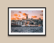 Galata Tower Sunset Print – Istanbul Wall Art | Turkey Photo Print, Framed Fine Art - Hasan Akbas Fine Art