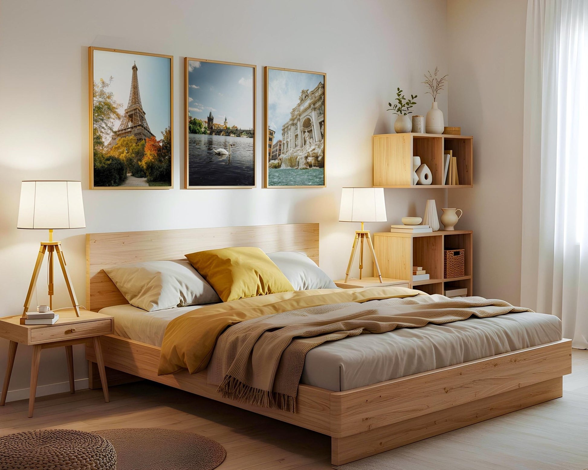 Set of 3 European City Wall Art, Paris France, Prague Czechia, Rome Italy Print - Hasan Akbas Fine Art