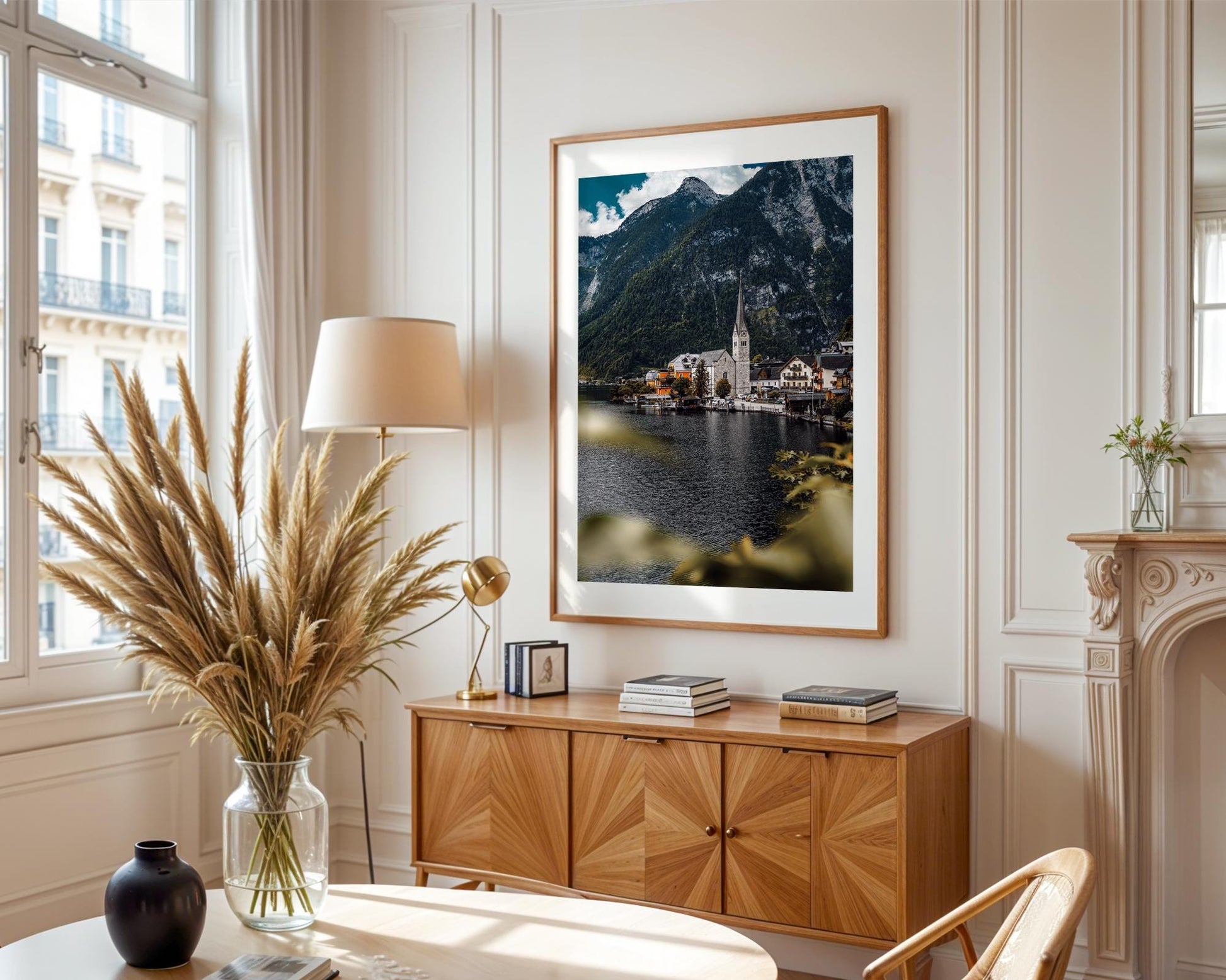 Hallstatt Austria Print, Alpine Lake Village Photo, Church Spire Mountains Wall Art, Home Decor - Hasan Akbas Fine Art