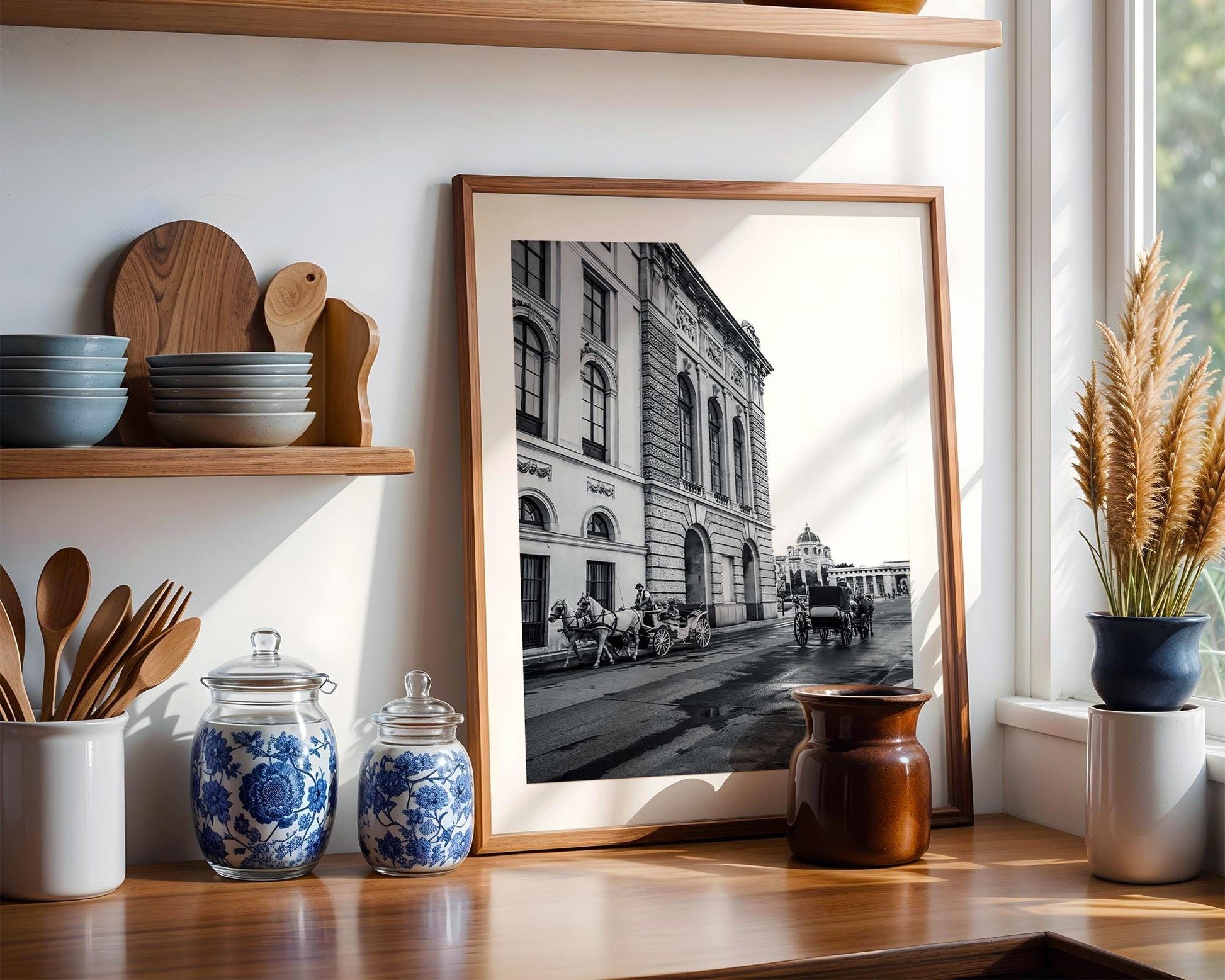 Vienna Horse Carriage Print – Black and White Wall Art | Historic Hofburg Palace Photo - Hasan Akbas Fine Art