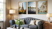 Set of 3 European City Wall Art, Paris France, Prague Czechia, Rome Italy Print - Hasan Akbas Fine Art