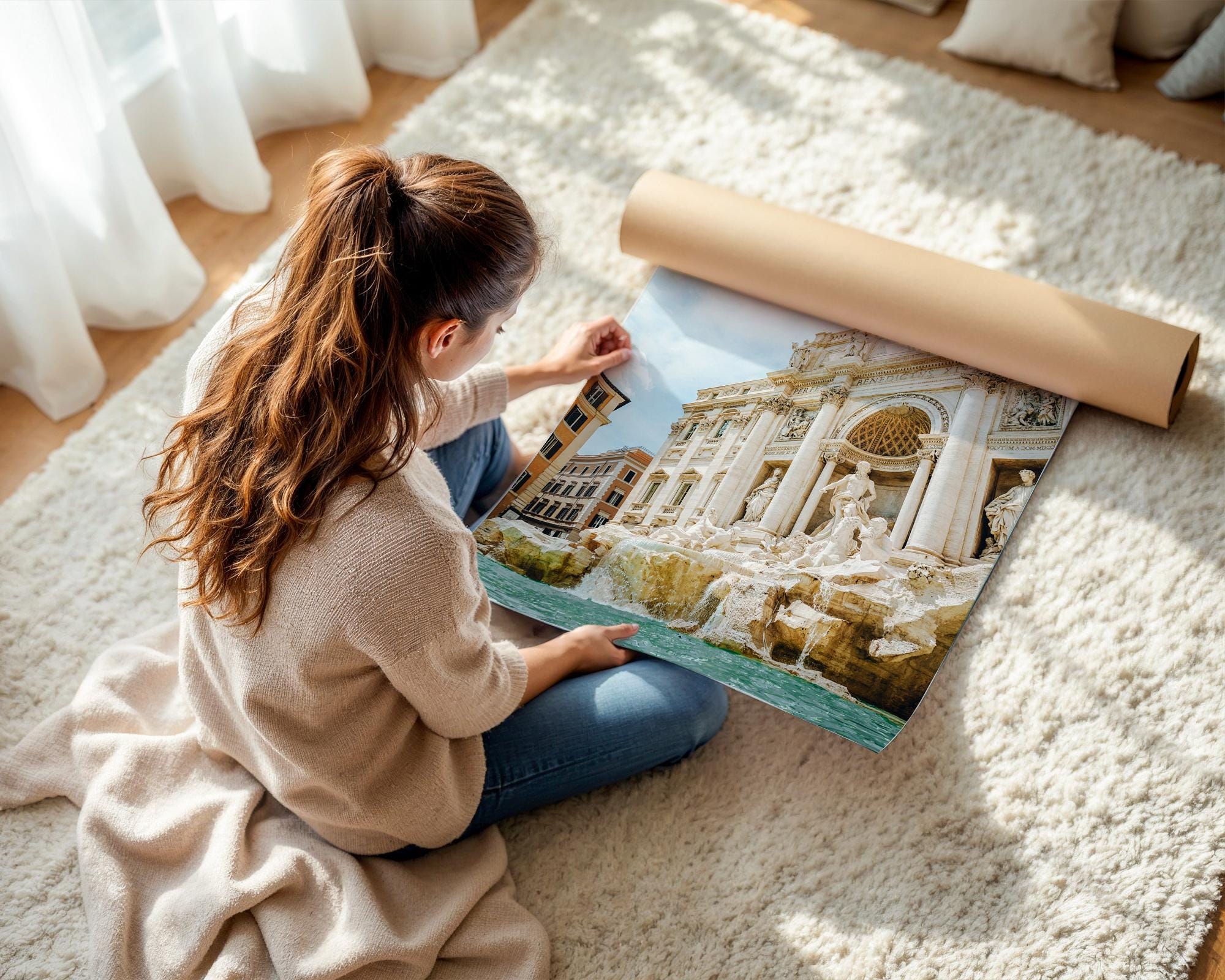 Rome Italy Trevi Fountain Print, Baroque Marble Photo, Turquoise Water Wall Art, Home Decor - Hasan Akbas Fine Art