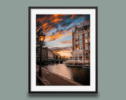 Amsterdam Canal Sunset Print – Museum Quality Fine Art Wall Decor - Hasan Akbas Fine Art