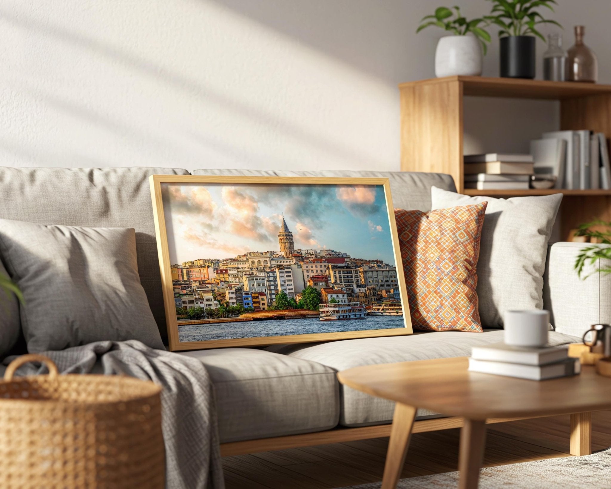 Istanbul Turkey Galata Tower Print, Golden Horn Sunset Photo, Ferry Wall Art, Home Decor - Hasan Akbas Fine Art