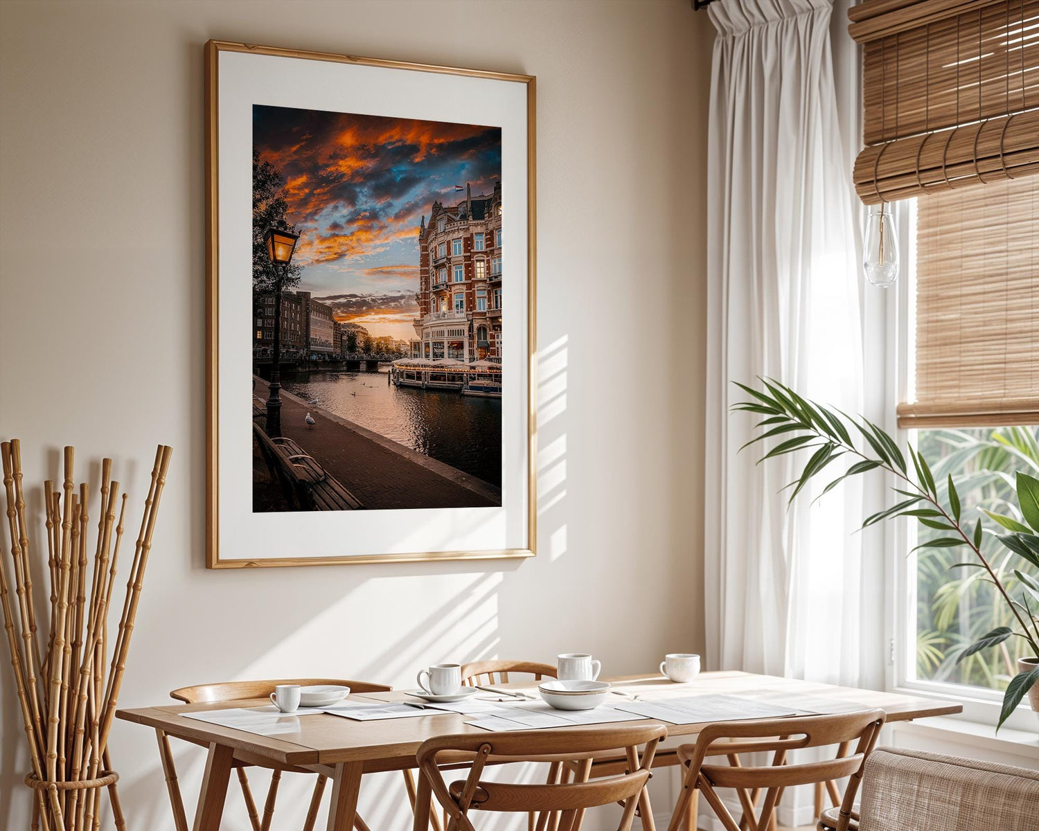 Amsterdam Canal Sunset Print – Museum Quality Fine Art Wall Decor - Hasan Akbas Fine Art