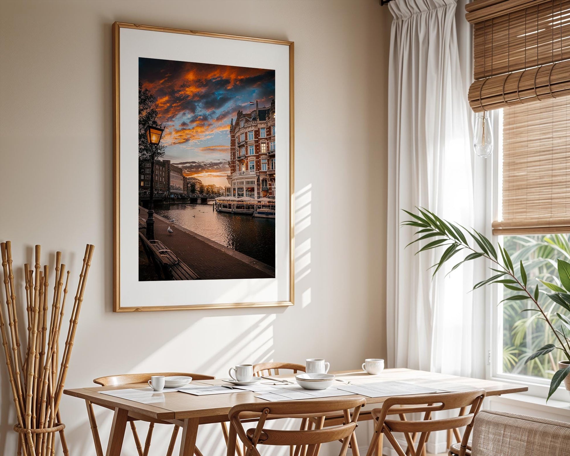 Amsterdam Canal Sunset Print – Museum Quality Fine Art Wall Decor - Hasan Akbas Fine Art