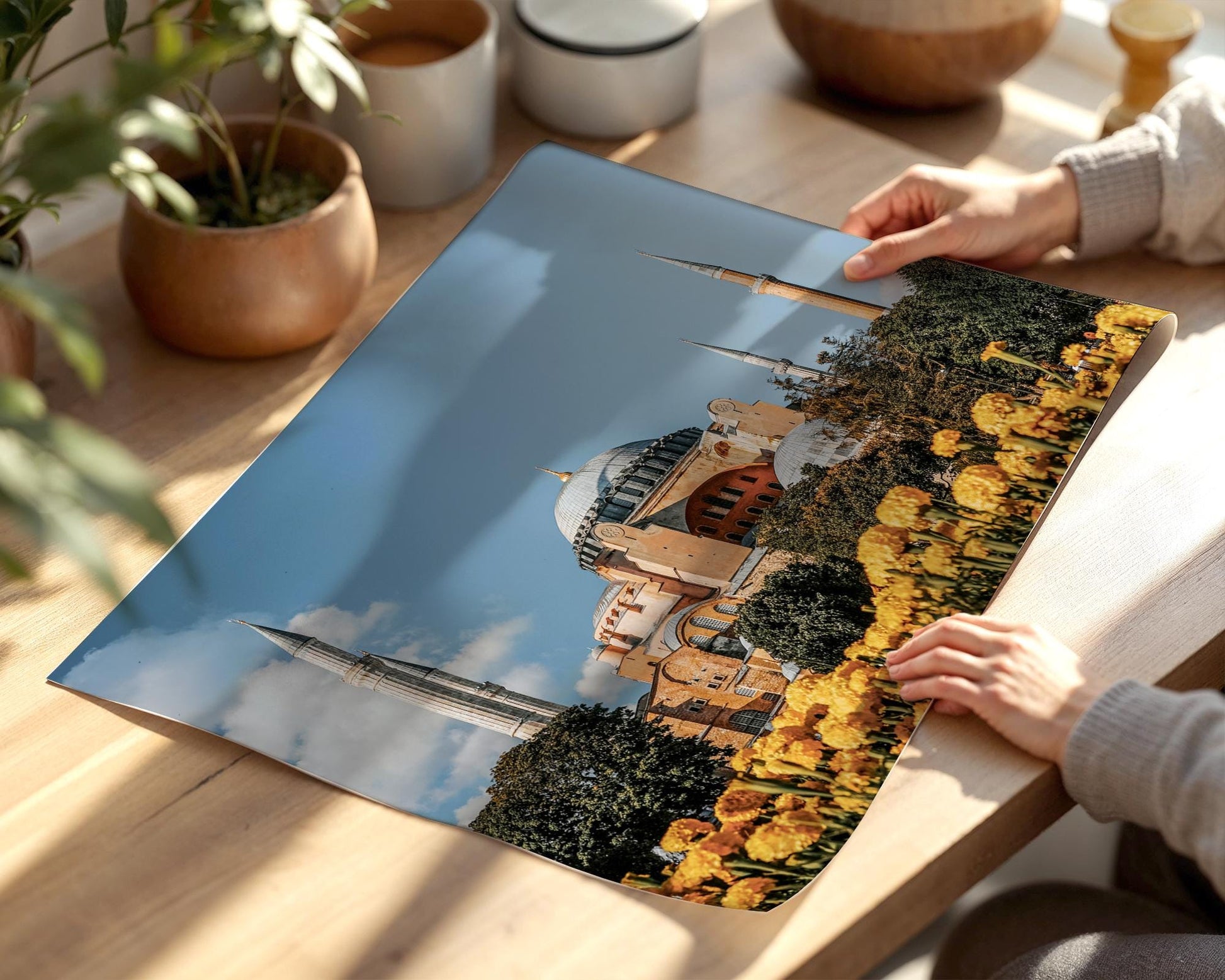 Hagia Sophia Wall Art, Istanbul Photo, Turkey Print, Garden Flowers, Iconic Landmark Home Decor - Hasan Akbas Fine Art