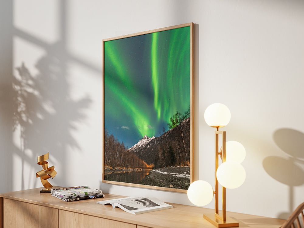 Northern Lights over Eklutna Trailrace in Alaska by Hasan Akbas.