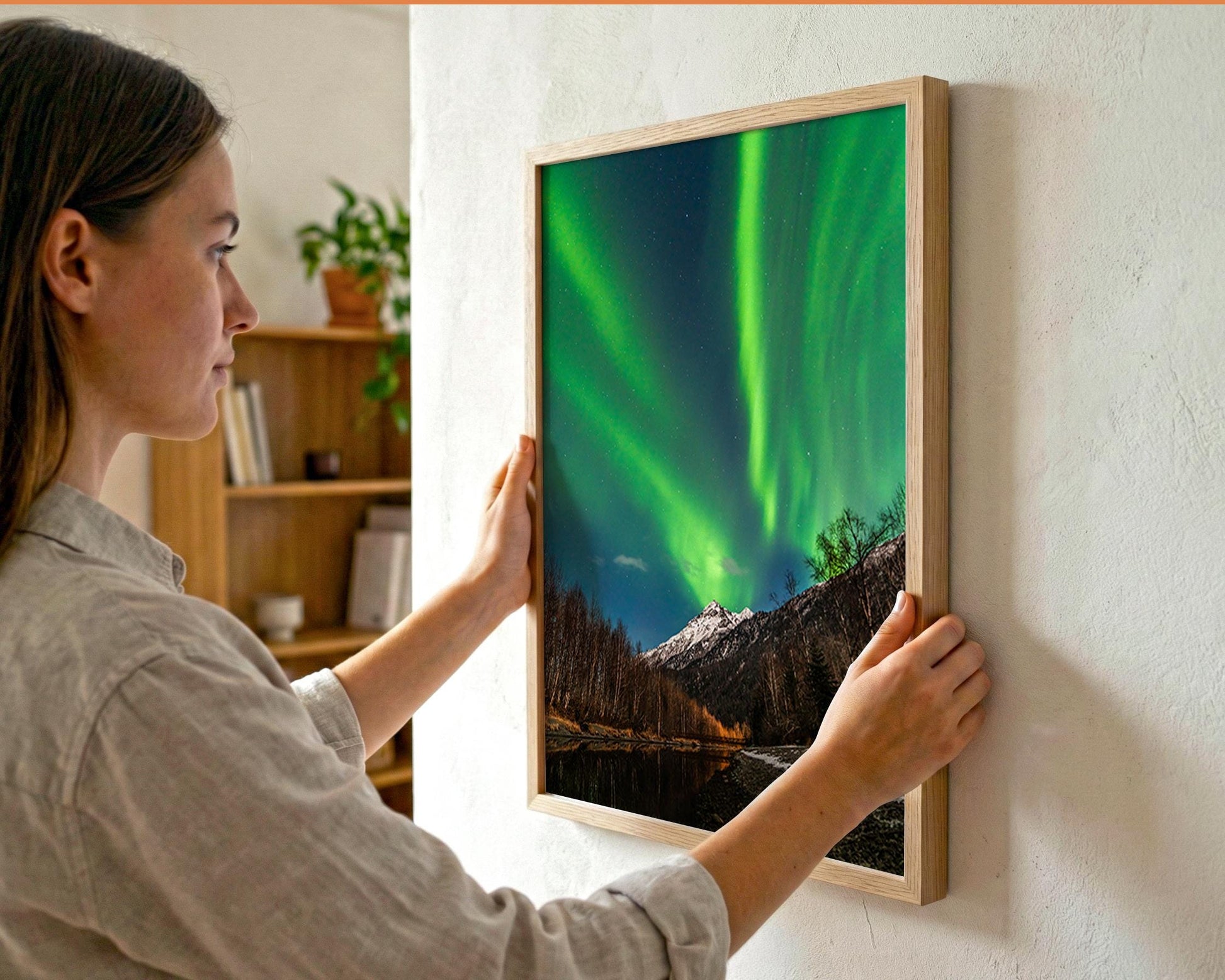 Alaska USA Aurora Borealis Wall Art Print, Northern Lights Photo, Winter Night Sky Home Decor - Hasan Akbas Fine Art