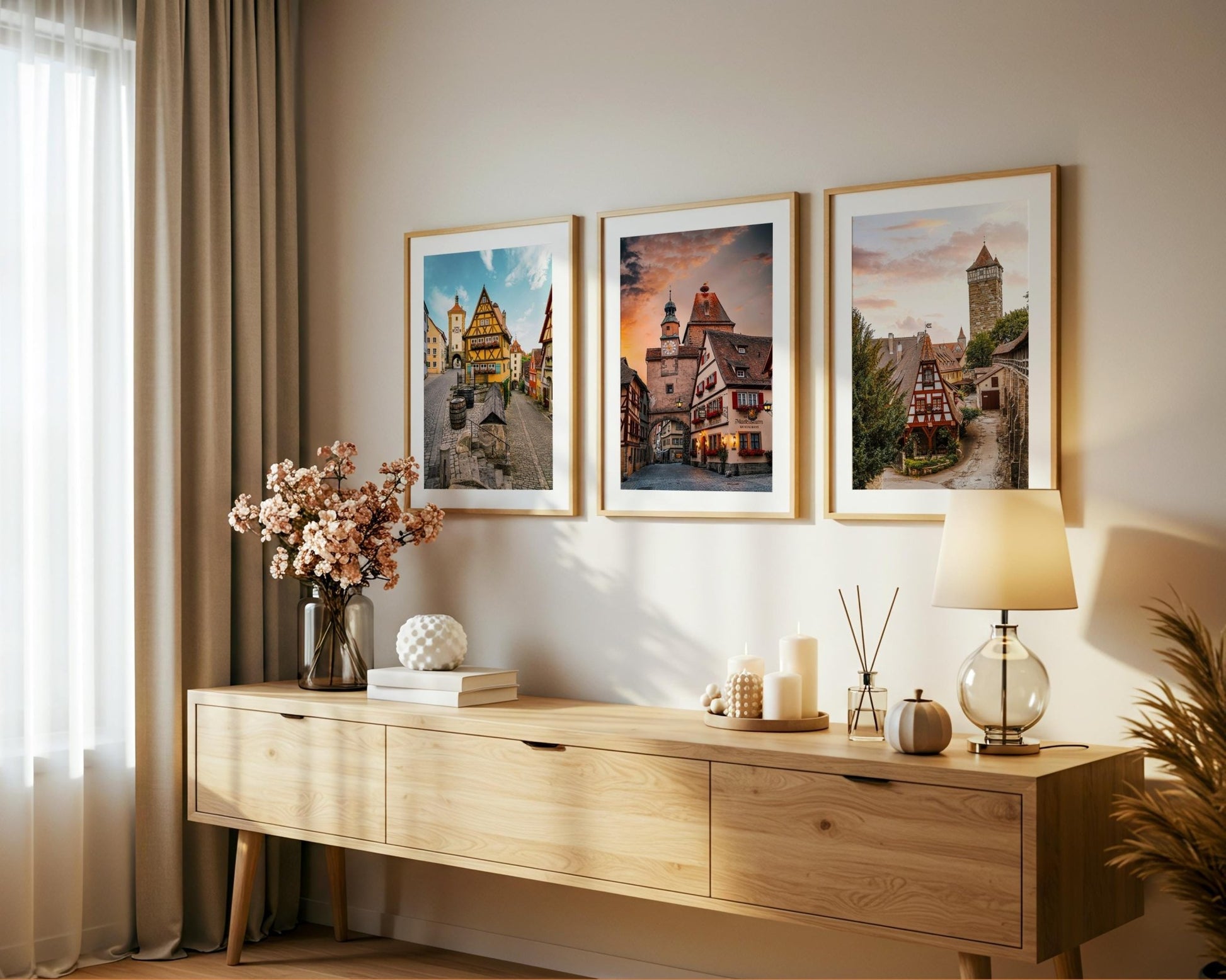 Rothenburg Germany Wall Art – Medieval Gallery Set With Plonlein Clock Tower Prints - Hasan Akbas Fine Art