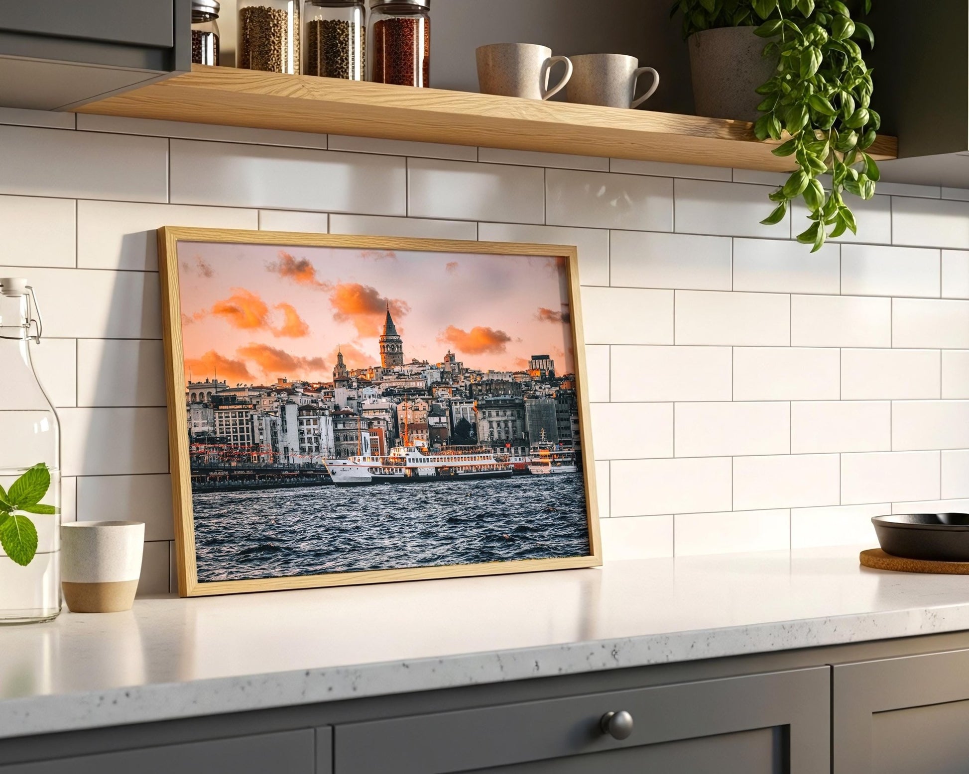 Galata Tower Sunset Print – Istanbul Wall Art | Turkey Photo Print, Framed Fine Art - Hasan Akbas Fine Art