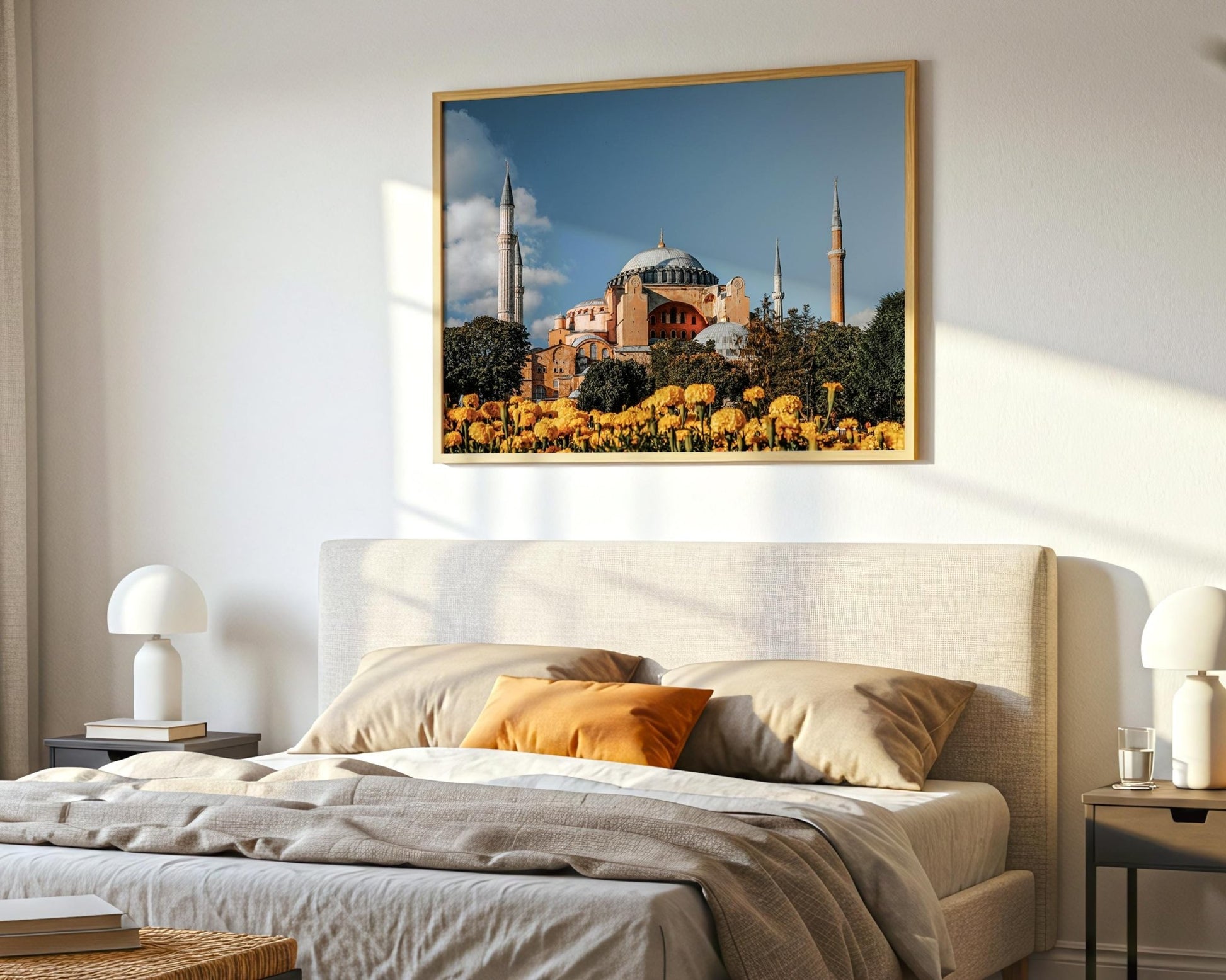 Hagia Sophia Wall Art, Istanbul Photo, Turkey Print, Garden Flowers, Iconic Landmark Home Decor - Hasan Akbas Fine Art