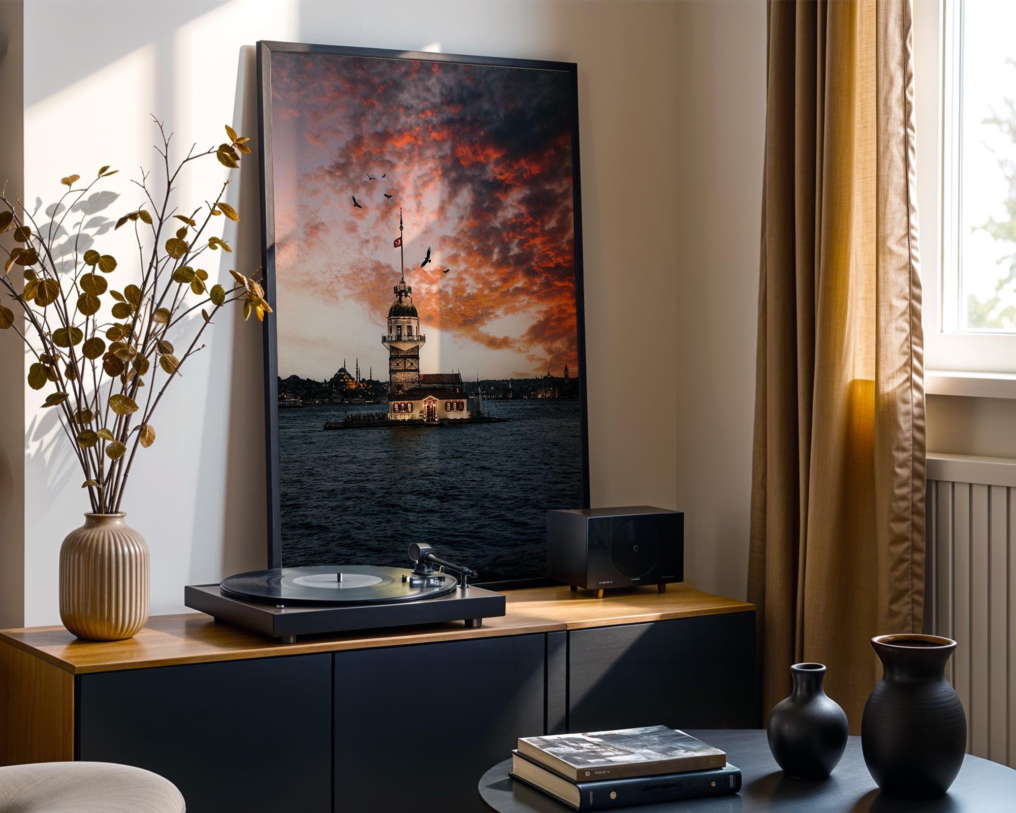 Istanbul Wall Art – Maidens Tower Print | Bosphorus Sunset Photo, Golden Hour Decor - Hasan Akbas Fine Art