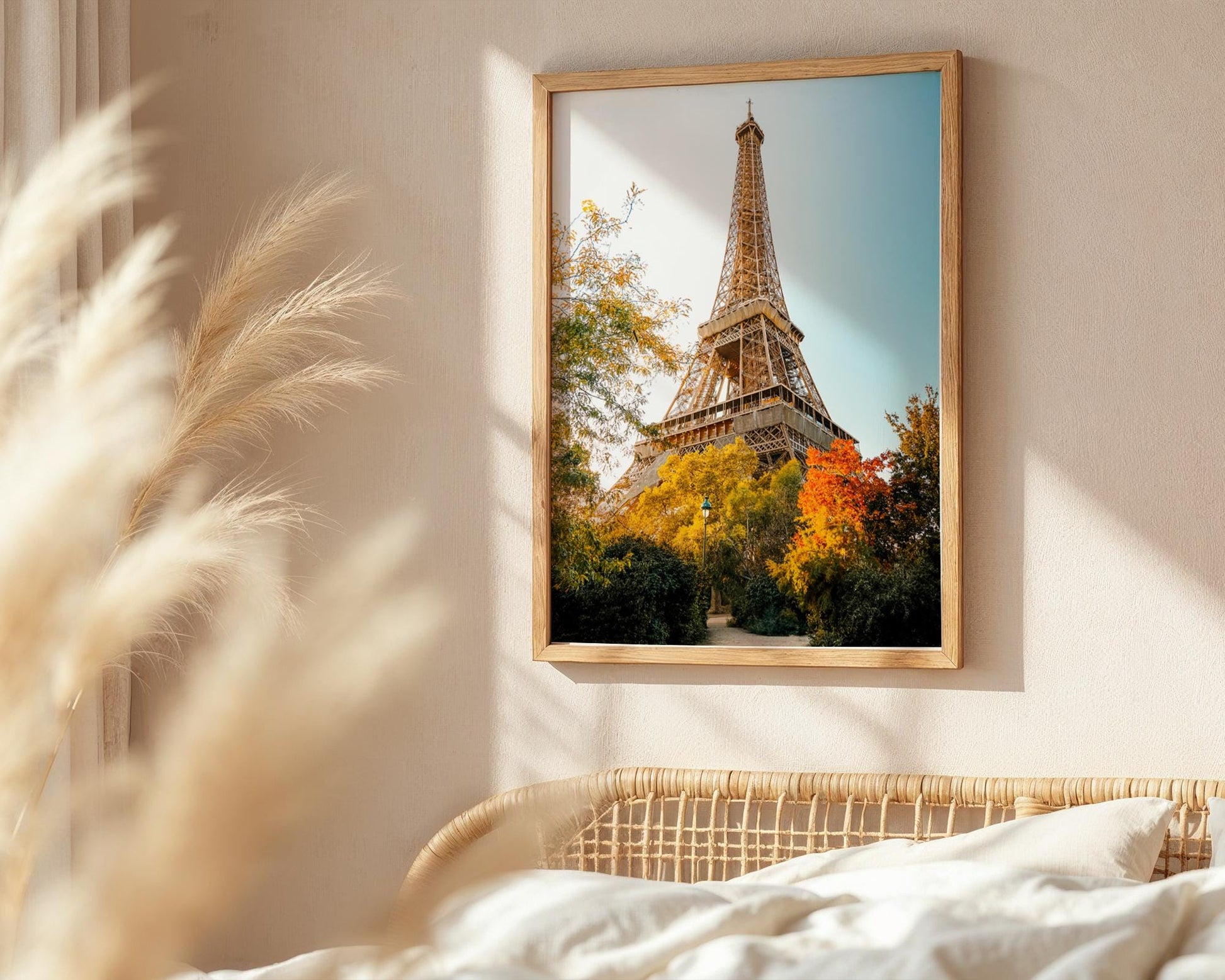 Paris France Eiffel Tower Print, Autumn Golden Hour Photo, Iconic Wall Art, Home Decor - Hasan Akbas Fine Art