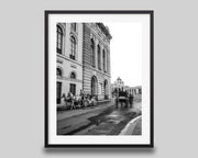 Vienna Horse Carriage Print – Black and White Wall Art | Historic Hofburg Palace Photo - Hasan Akbas Fine Art
