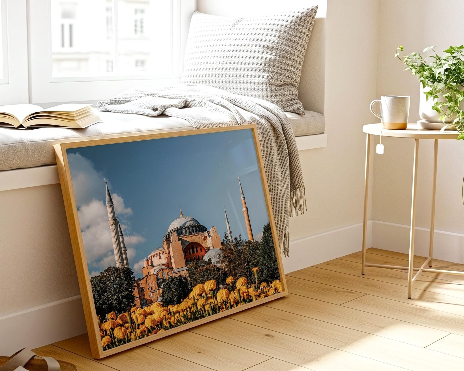 Hagia Sophia Wall Art, Istanbul Photo, Turkey Print, Garden Flowers, Iconic Landmark Home Decor - Hasan Akbas Fine Art