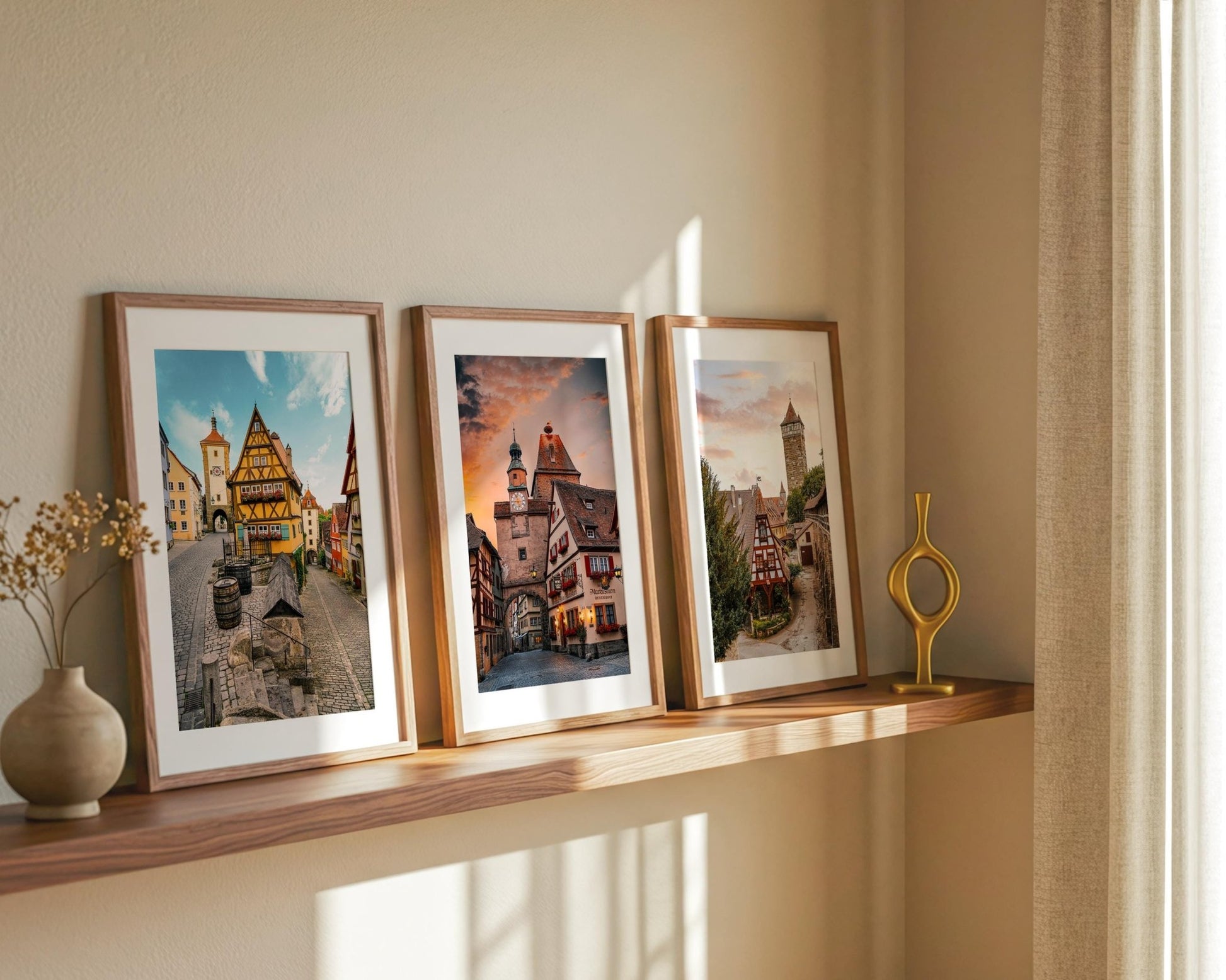 Rothenburg Germany Wall Art – Medieval Gallery Set With Plonlein Clock Tower Prints - Hasan Akbas Fine Art