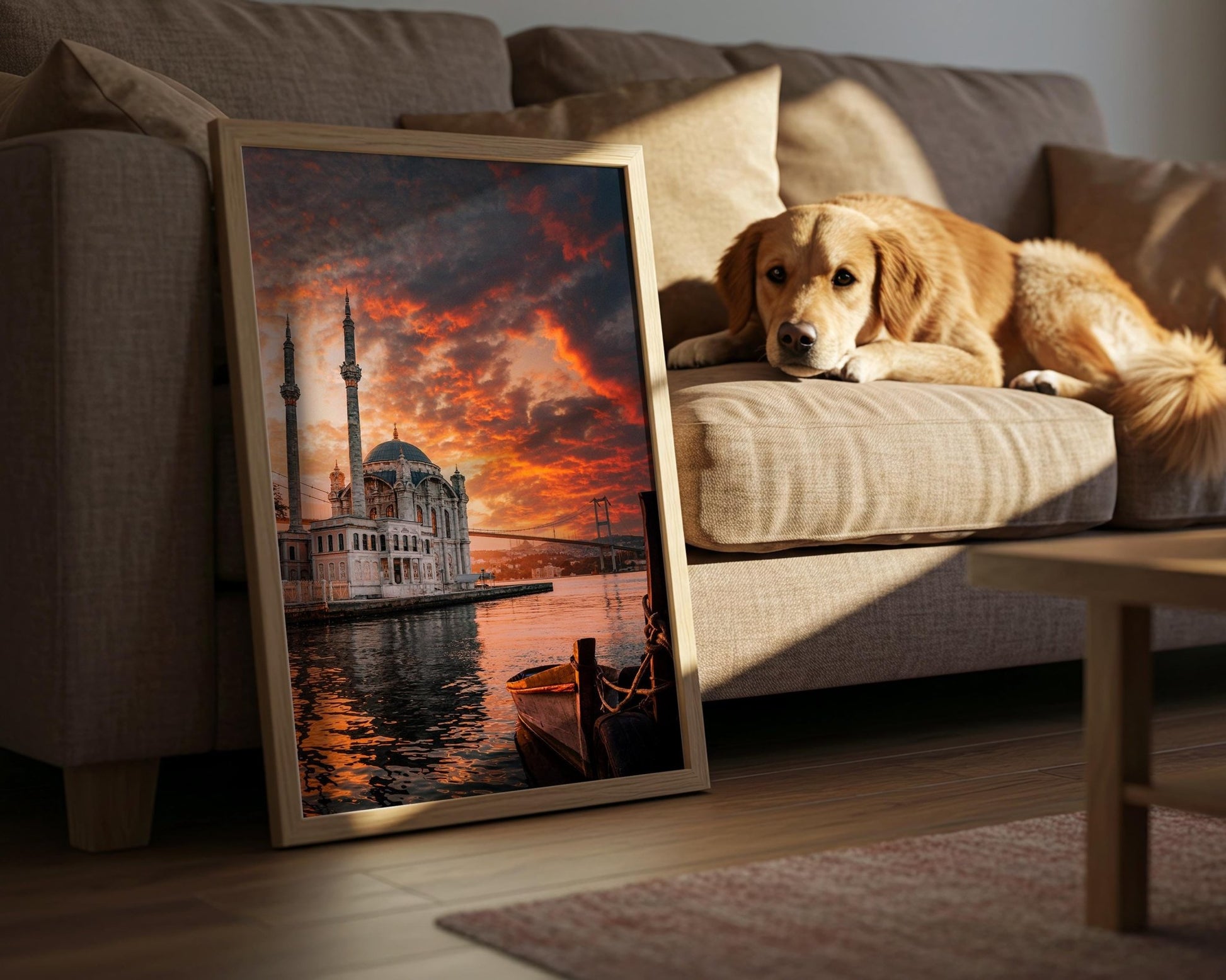 Ortakoy Mosque Wall Art | Istanbul Wall Decor - Bosphorus Sunrise Photo Print - Hasan Akbas Fine Art