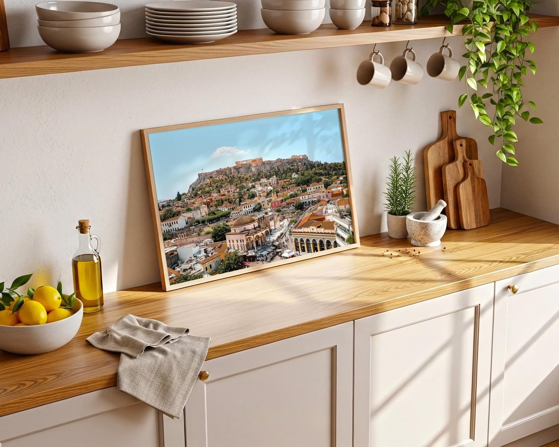 Athens Acropolis Print – Parthenon Photo With Mediterranean Cityscape & Terracotta Rooftops - Hasan Akbas Fine Art