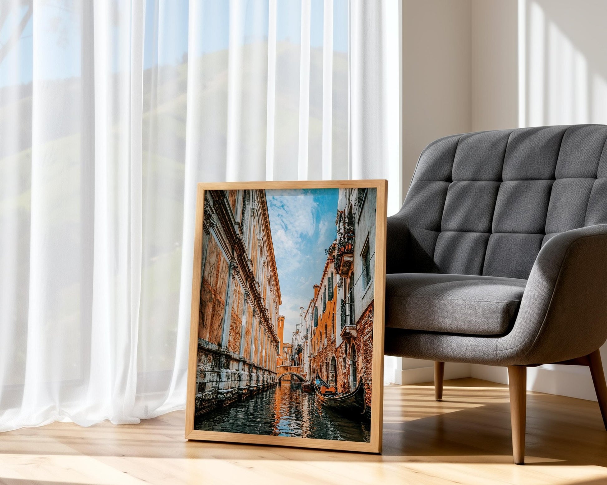 Venice Canal Wall Art - Gondola Photo Print | Rustic Italy Wall Decor Gift - Hasan Akbas Fine Art