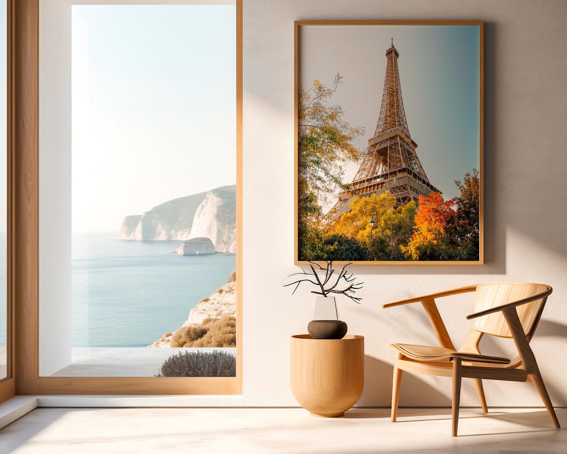 Paris France Eiffel Tower Print, Autumn Golden Hour Photo, Iconic Wall Art, Home Decor - Hasan Akbas Fine Art