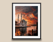 Ortakoy Mosque Wall Art | Istanbul Wall Decor - Bosphorus Sunrise Photo Print - Hasan Akbas Fine Art