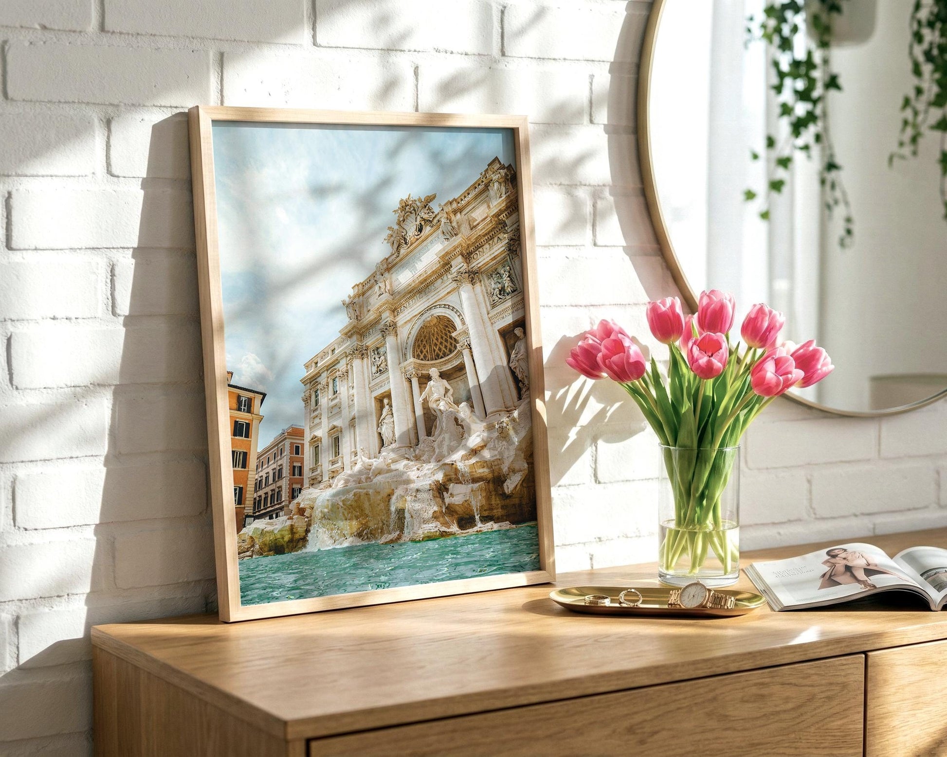 Rome Italy Trevi Fountain Print, Baroque Marble Photo, Turquoise Water Wall Art, Home Decor - Hasan Akbas Fine Art