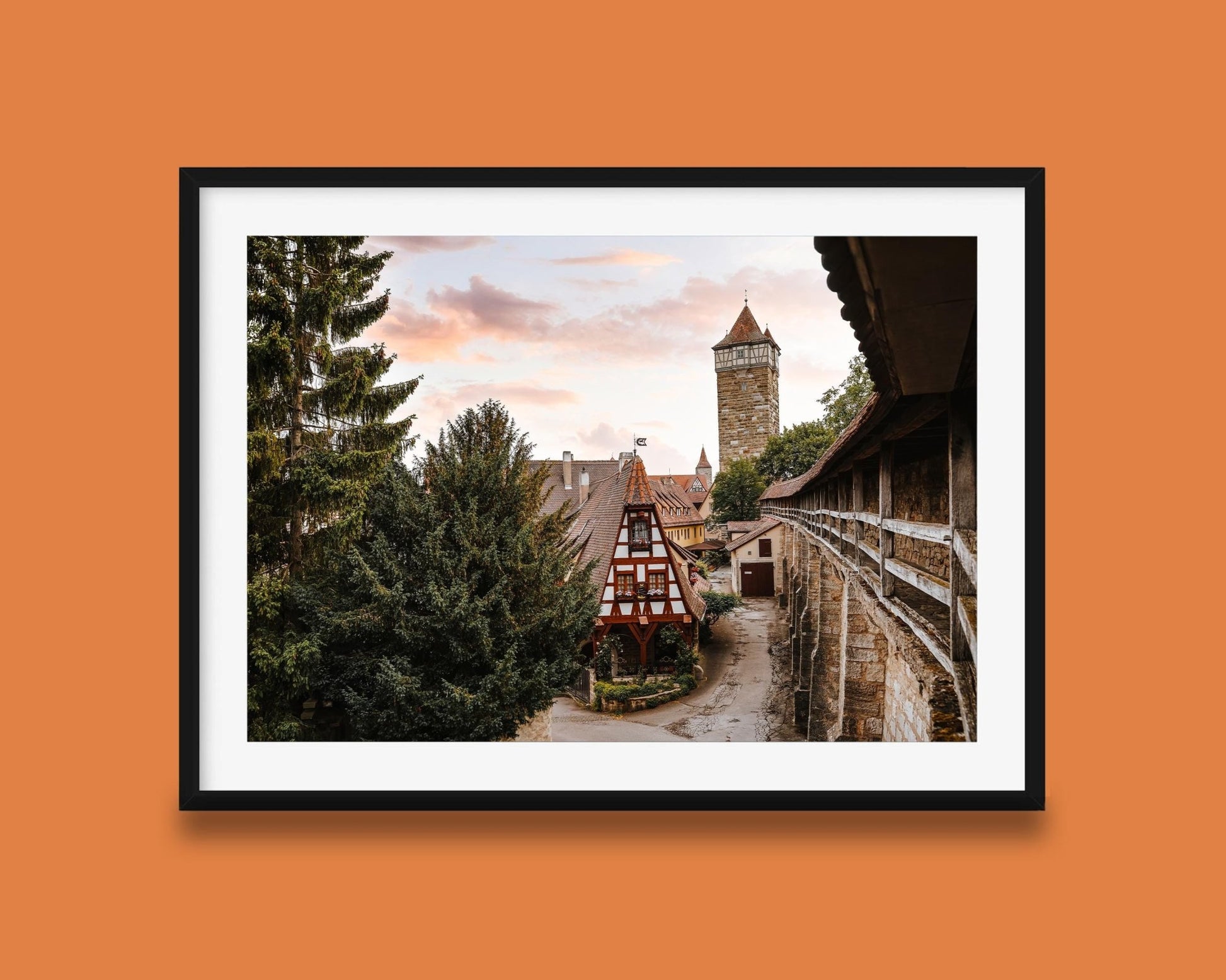 Rothenburg Germany Print - Morning Light on Old Town Timber Houses - Hasan Akbas Fine Art