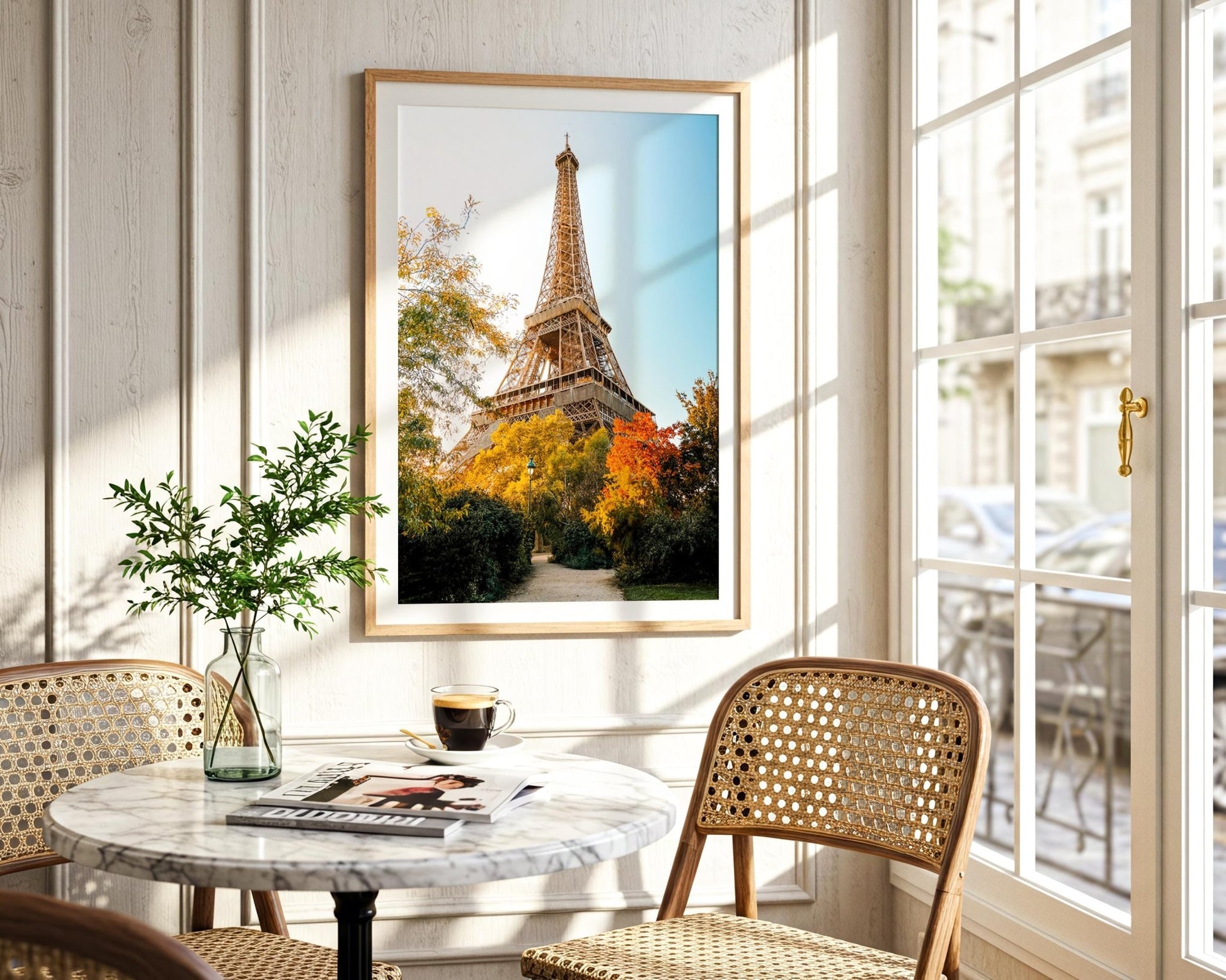 Paris France Eiffel Tower Print, Autumn Golden Hour Photo, Iconic Wall Art, Home Decor - Hasan Akbas Fine Art