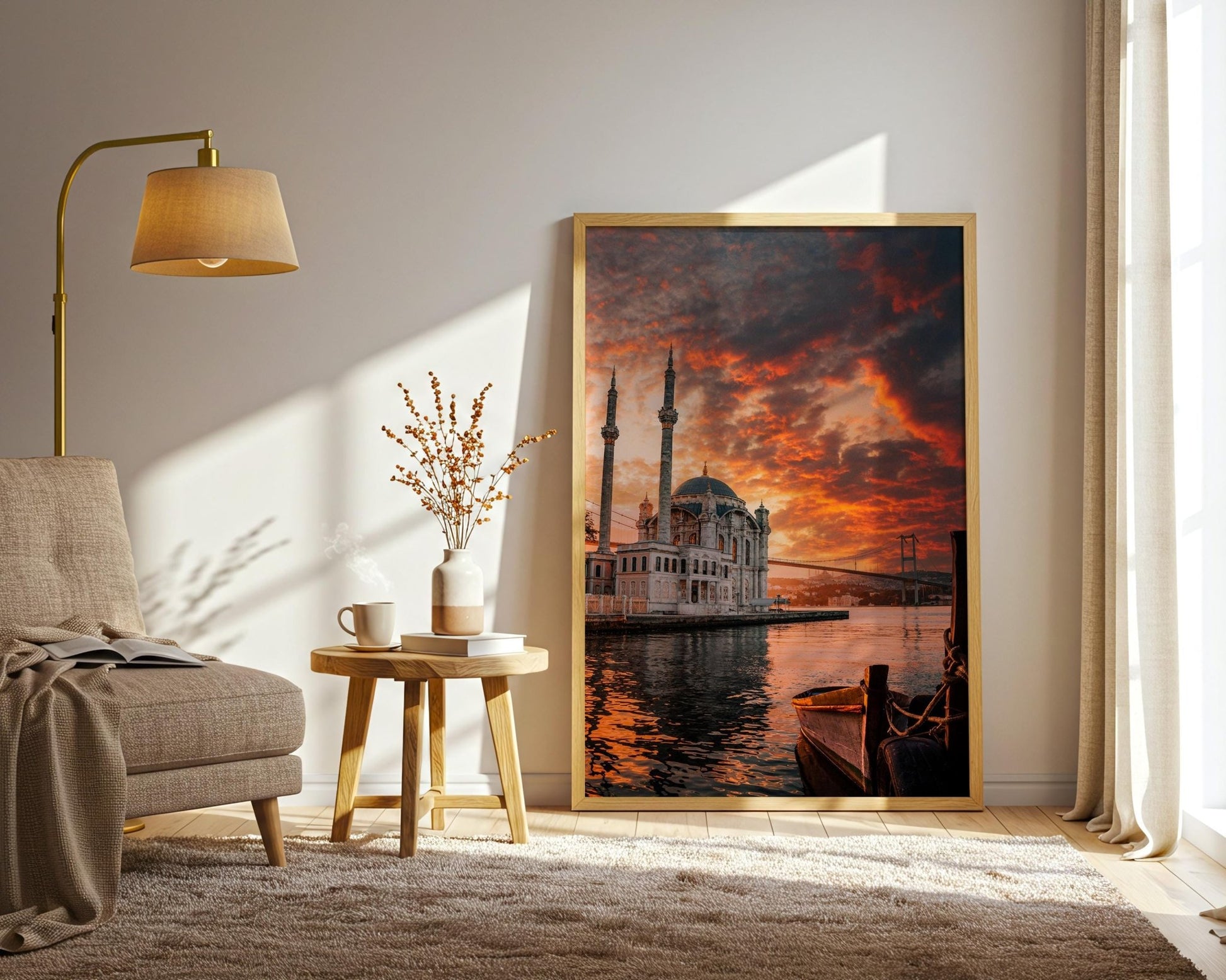 Ortakoy Mosque Wall Art | Istanbul Wall Decor - Bosphorus Sunrise Photo Print - Hasan Akbas Fine Art