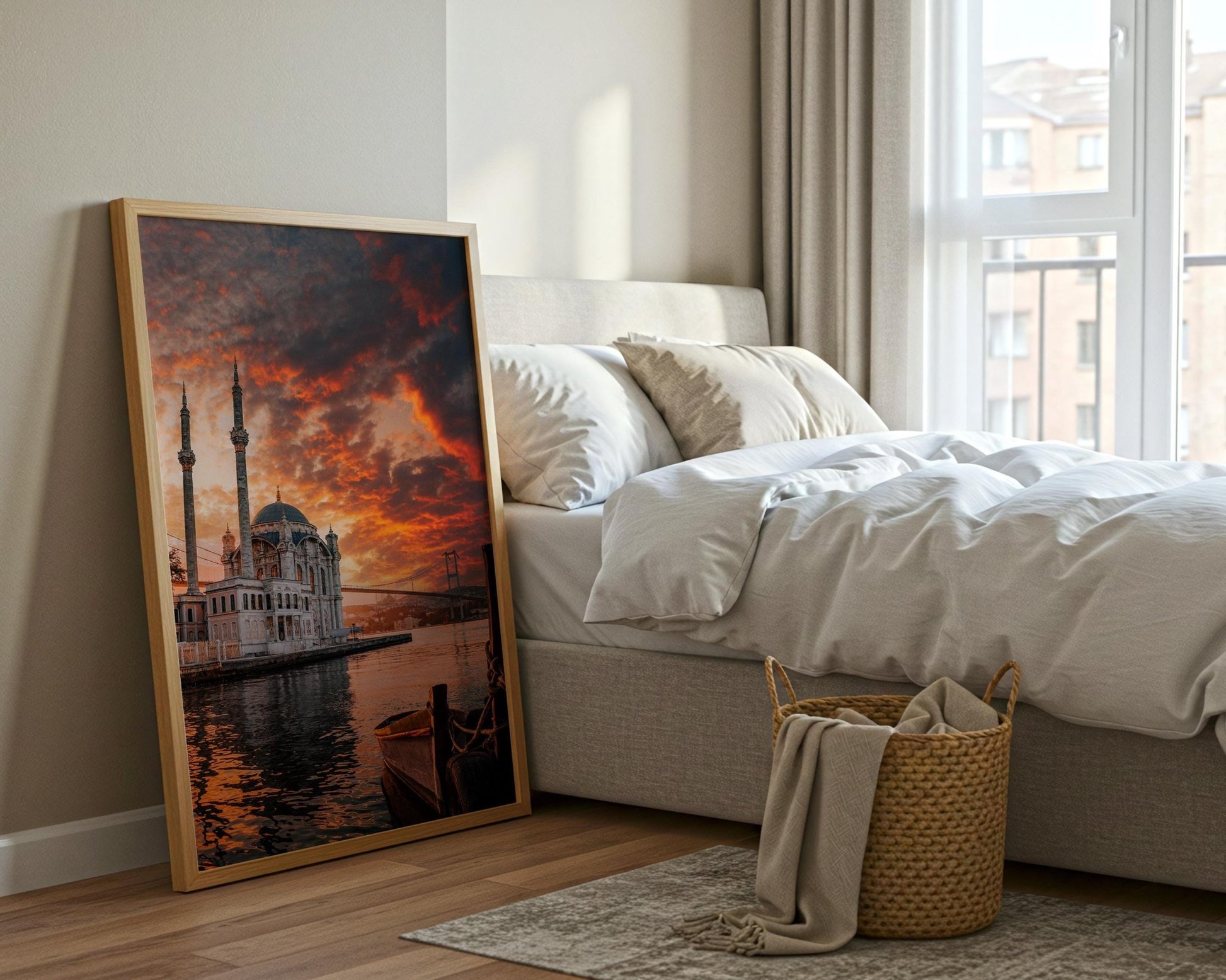 Ortakoy Mosque Wall Art | Istanbul Wall Decor - Bosphorus Sunrise Photo Print - Hasan Akbas Fine Art