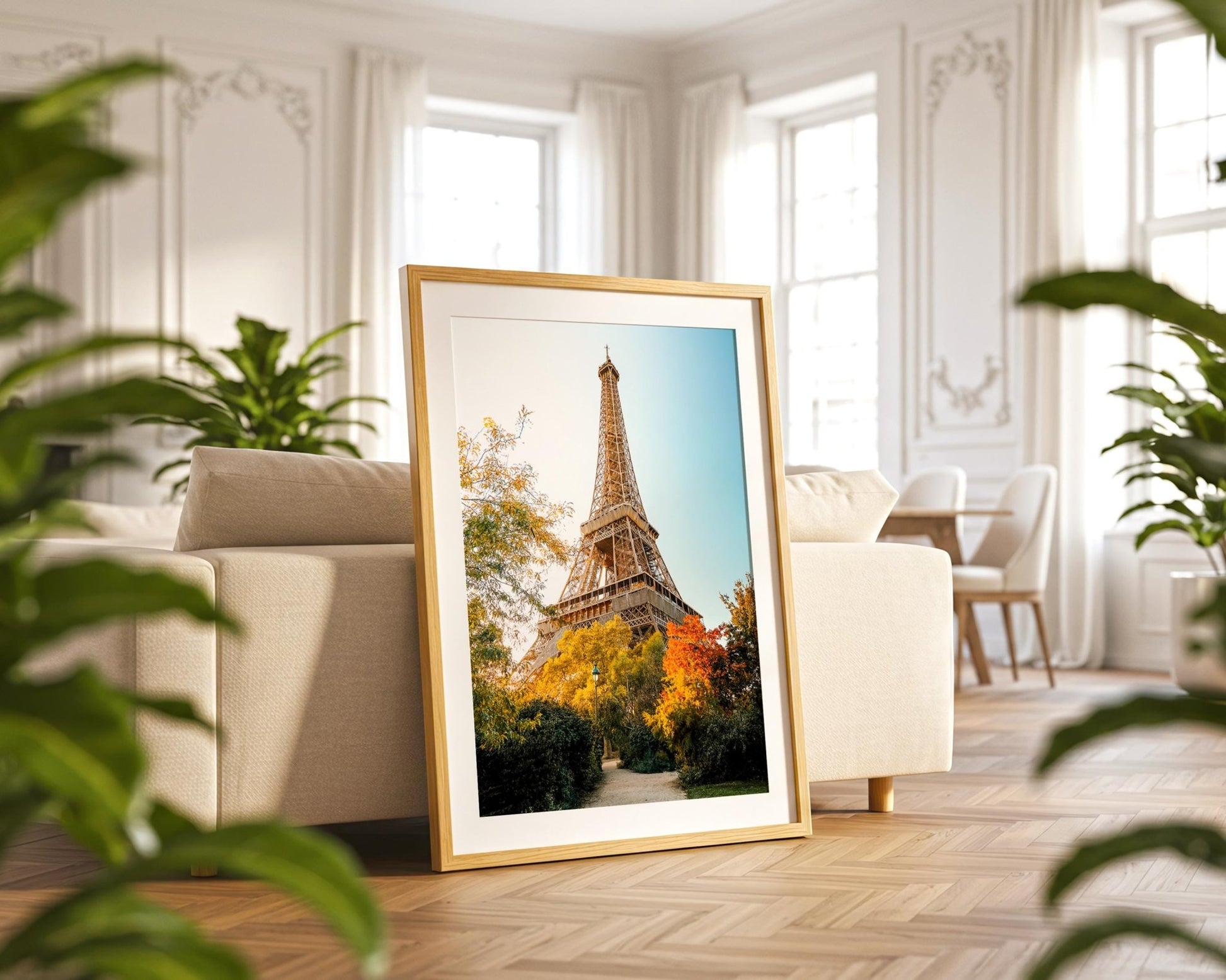 Paris France Eiffel Tower Print, Autumn Golden Hour Photo, Iconic Wall Art, Home Decor - Hasan Akbas Fine Art