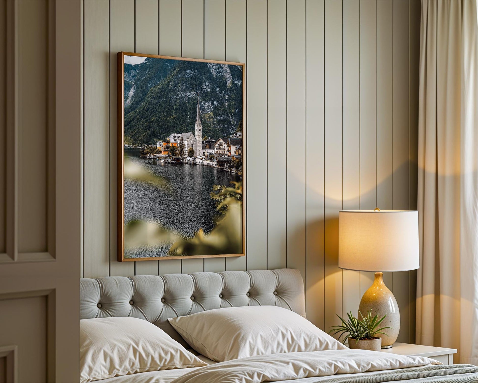 Hallstatt Austria Print, Alpine Lake Village Photo, Church Spire Mountains Wall Art, Home Decor - Hasan Akbas Fine Art