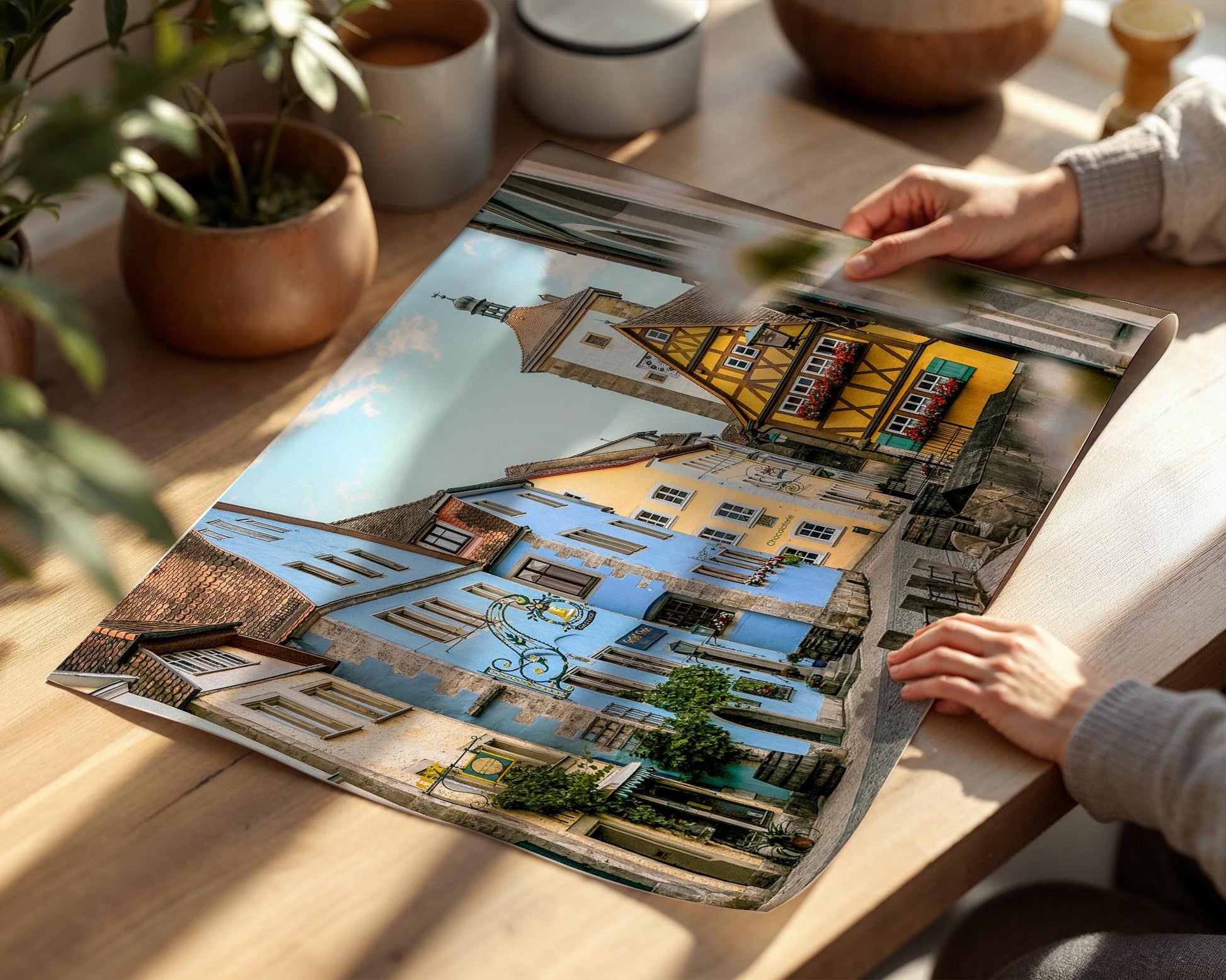 Rothenburg Plonlein Print – Medieval Town Art | Bavaria Wall Decor, Pastel Buildings - Hasan Akbas Fine Art