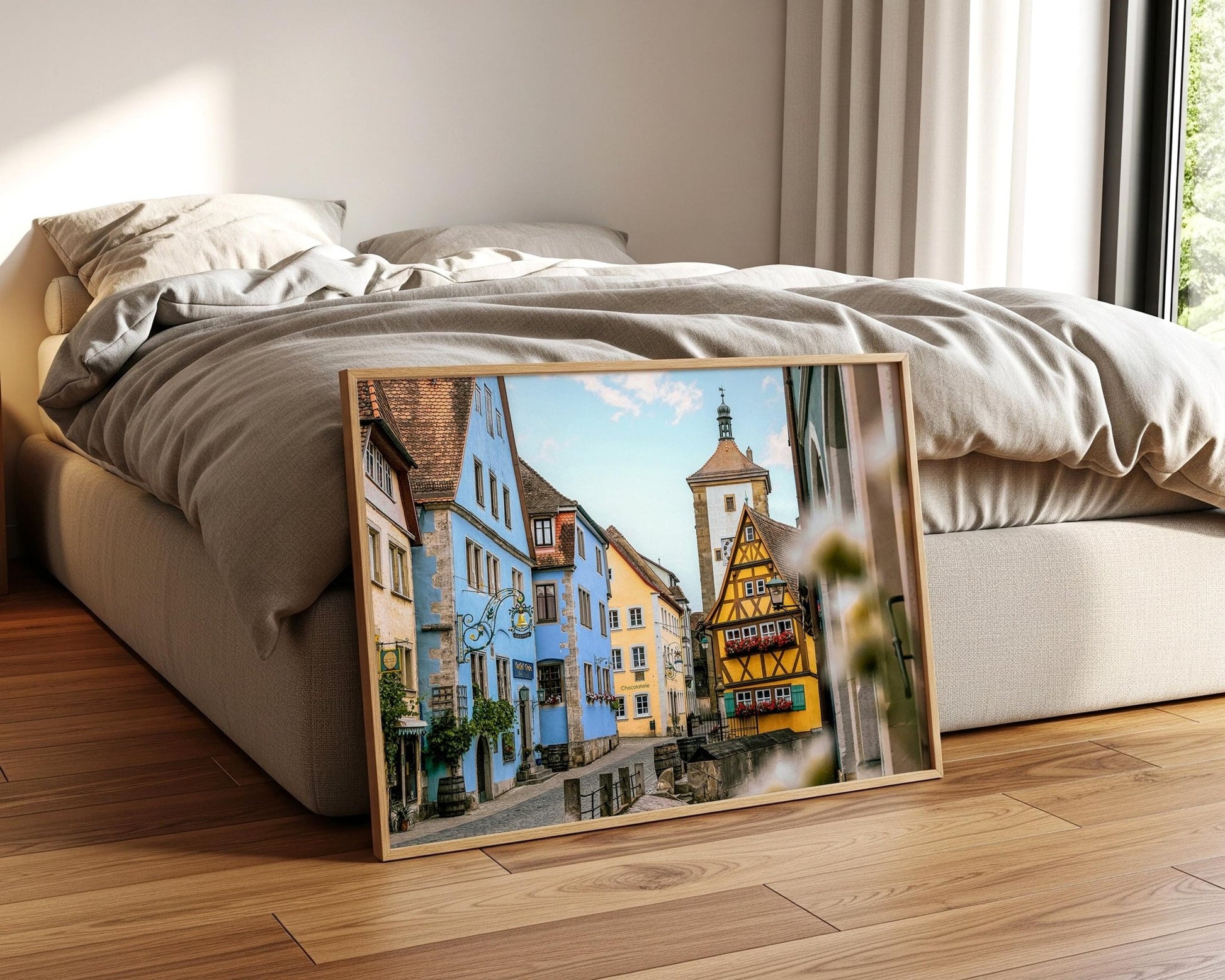 Rothenburg Plonlein Print – Medieval Town Art | Bavaria Wall Decor, Pastel Buildings - Hasan Akbas Fine Art