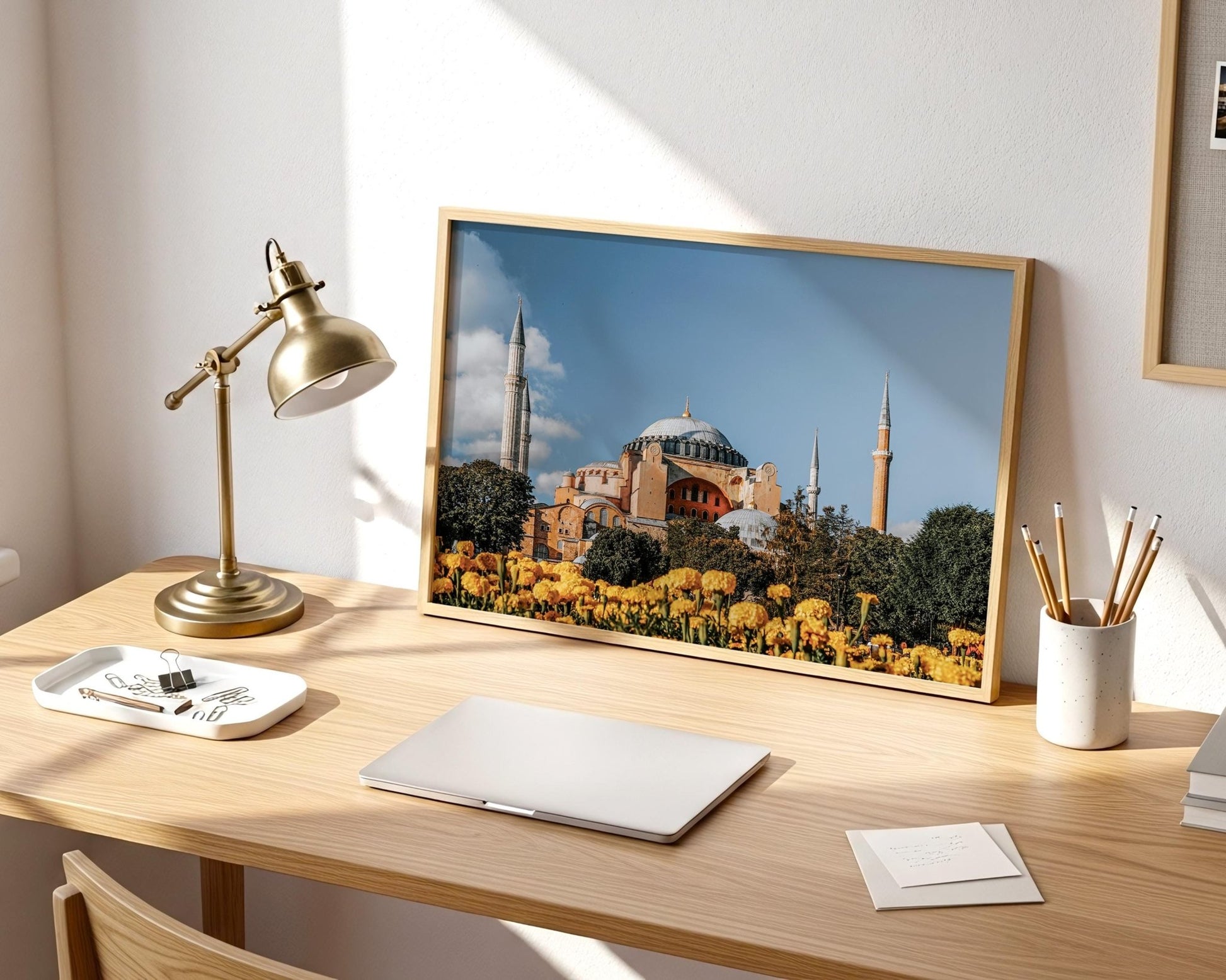 Hagia Sophia Wall Art, Istanbul Photo, Turkey Print, Garden Flowers, Iconic Landmark Home Decor - Hasan Akbas Fine Art