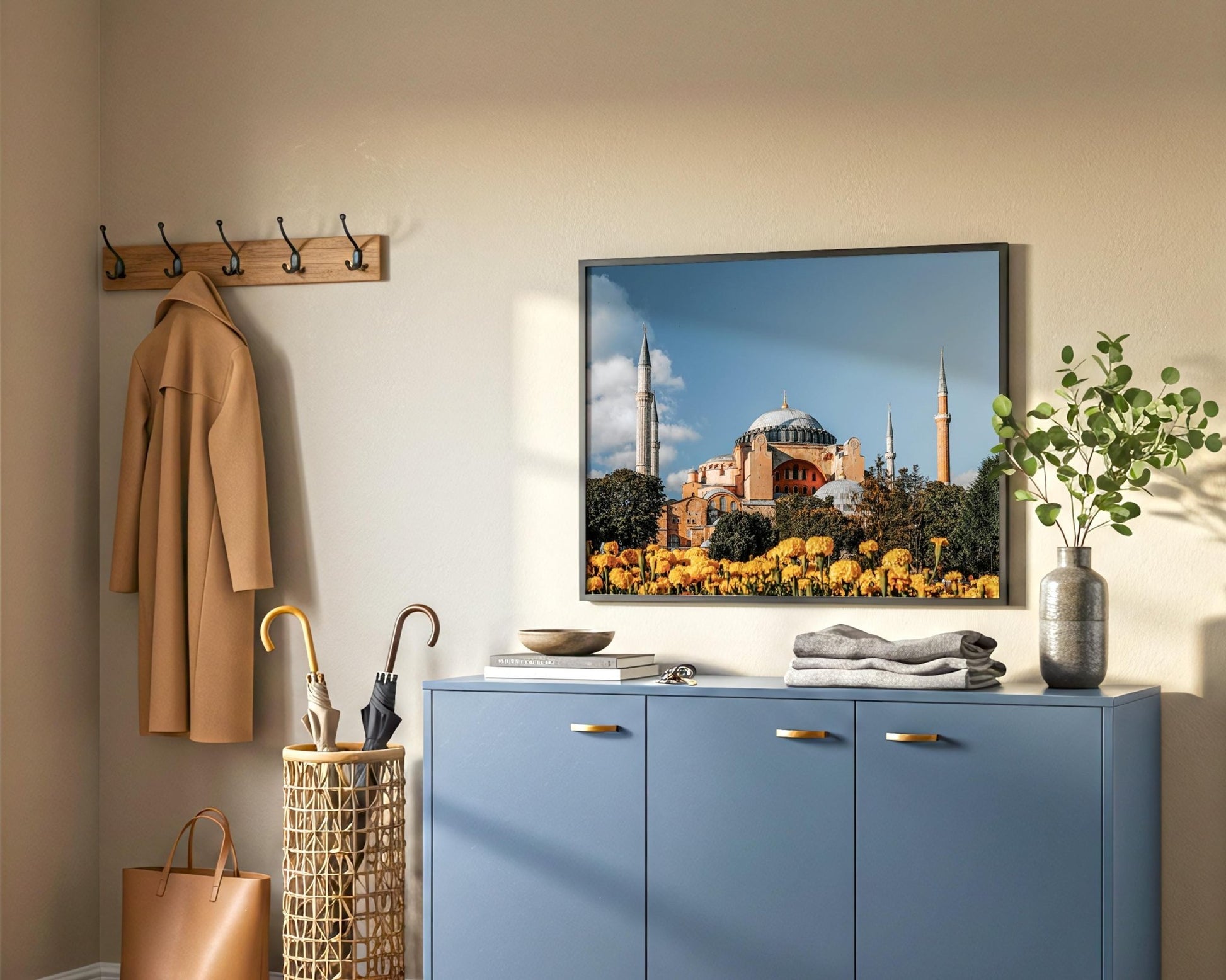 Hagia Sophia Wall Art, Istanbul Photo, Turkey Print, Garden Flowers, Iconic Landmark Home Decor - Hasan Akbas Fine Art