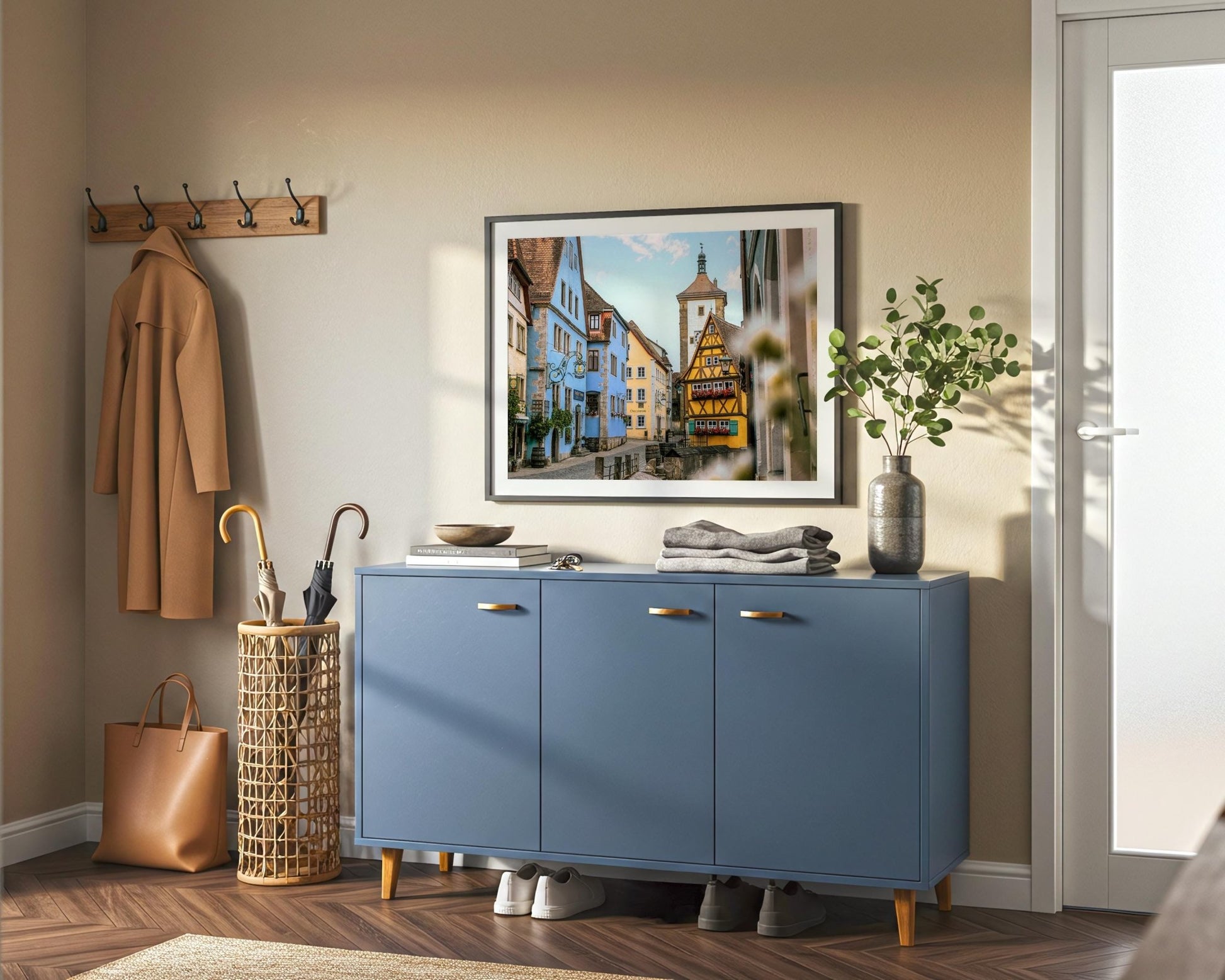 Rothenburg Plonlein Print – Medieval Town Art | Bavaria Wall Decor, Pastel Buildings - Hasan Akbas Fine Art