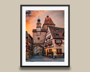 Rothenburg Germany Print - Medieval Clock Tower With Stork Nest Detail | Bavaria Wall Art - Hasan Akbas Fine Art