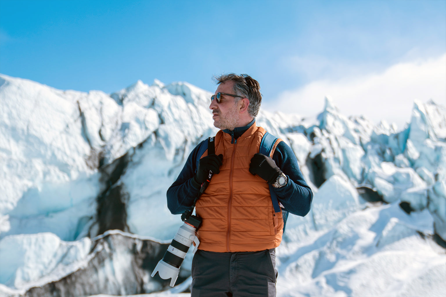 Hasan Akbas on the Matanuska Glacier, Alaska