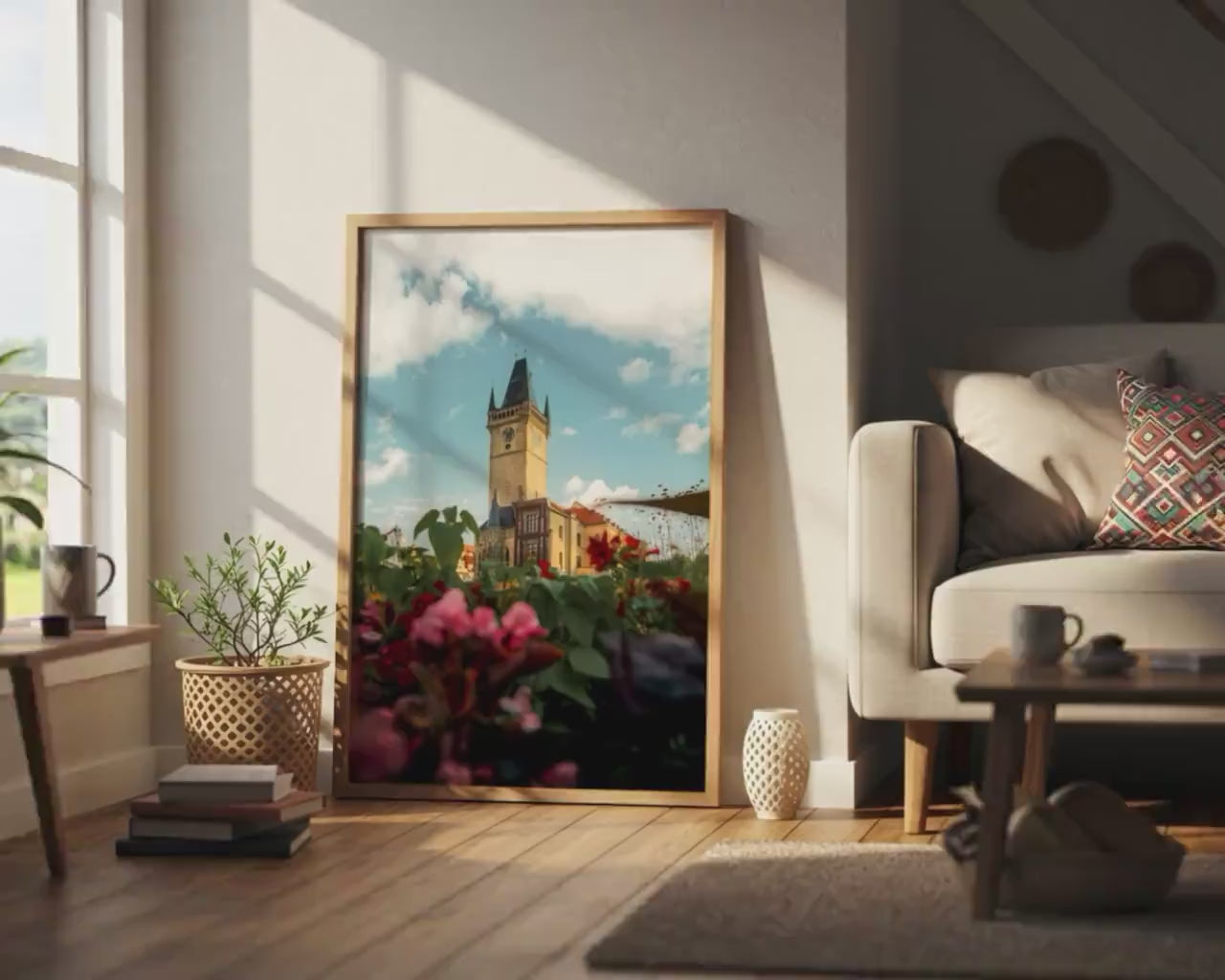 Load video: Prague Clock Print - Astronomical Clock Tower Fine Art, Old Town Hall Wall Decor